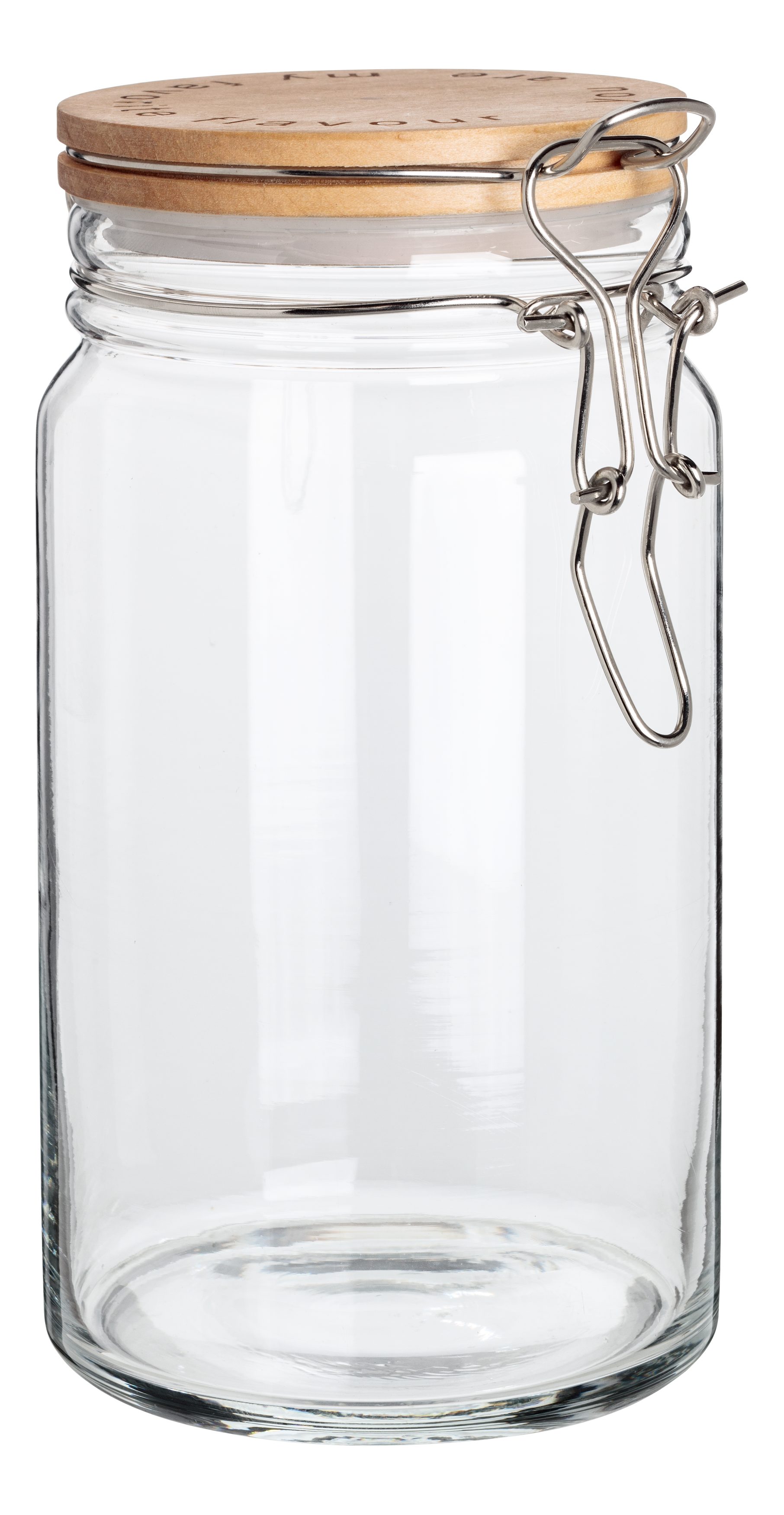 Ribbed Glass Jar with Wooden Lid