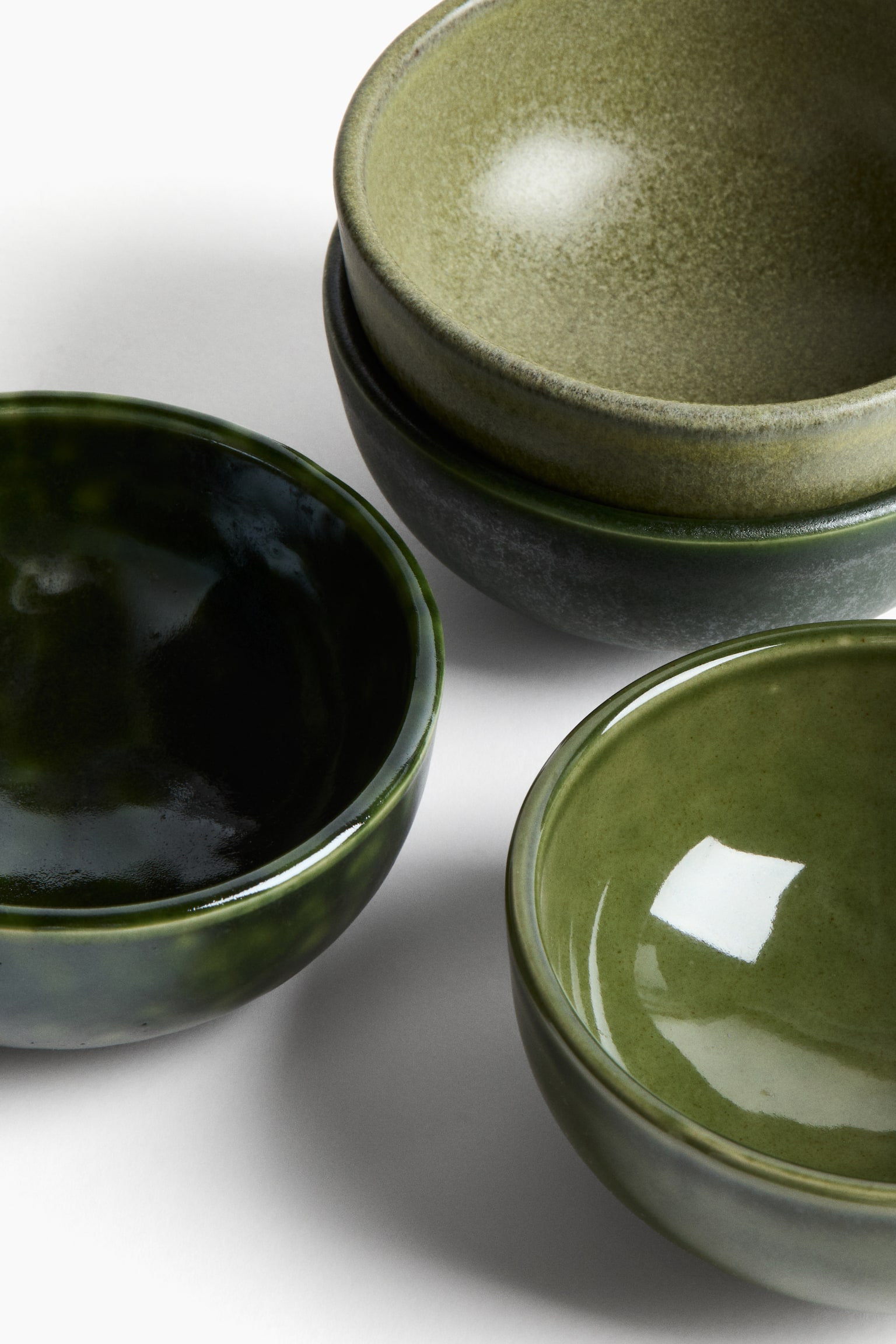 4-pack stoneware bowls - Dark green/Light grey/Beige - 4