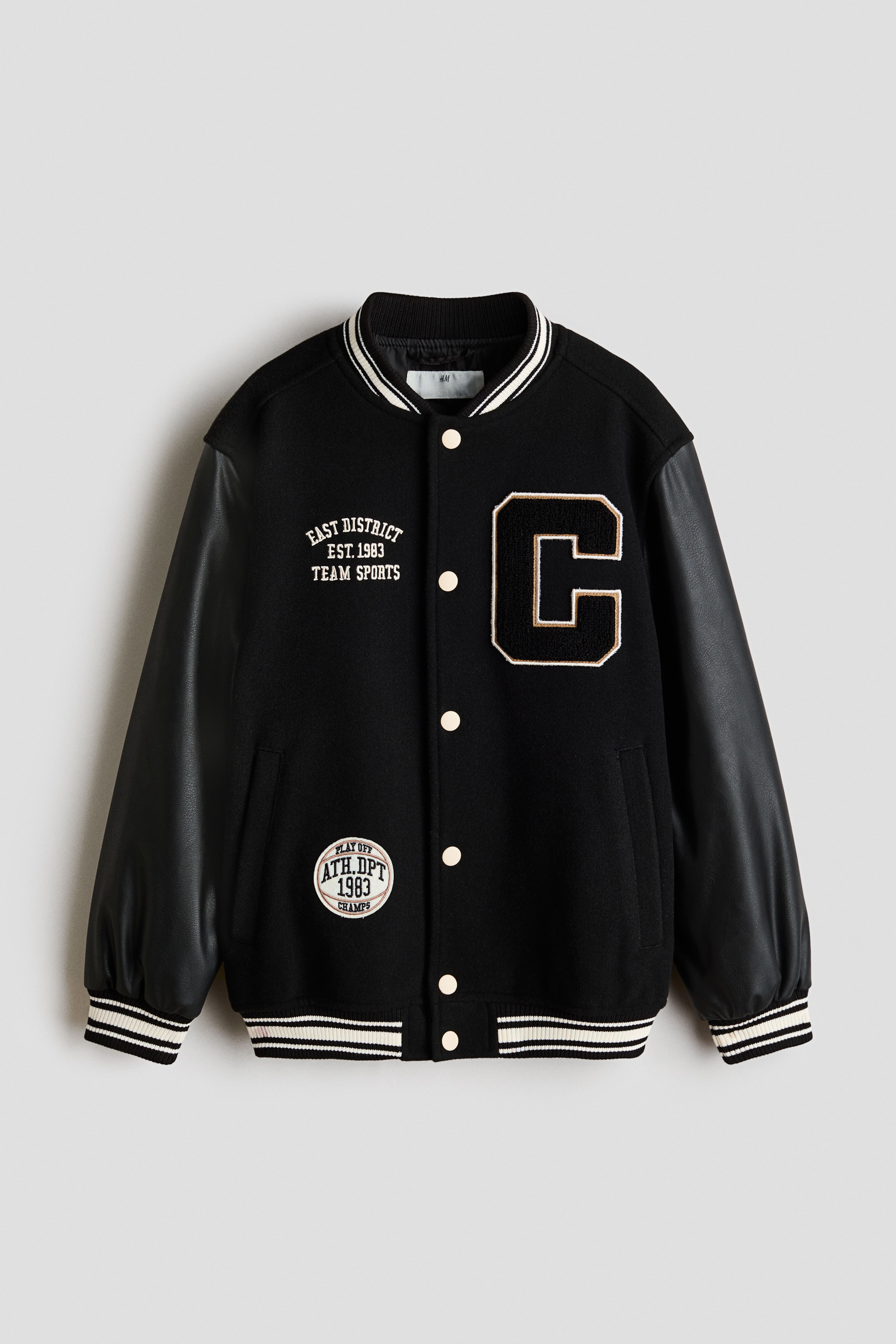 Appliquéd Baseball Jacket