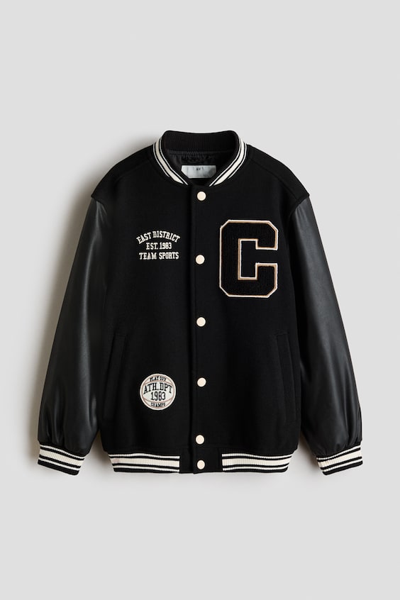 Детские куртки H&M Appliquéd Baseball Jacket
