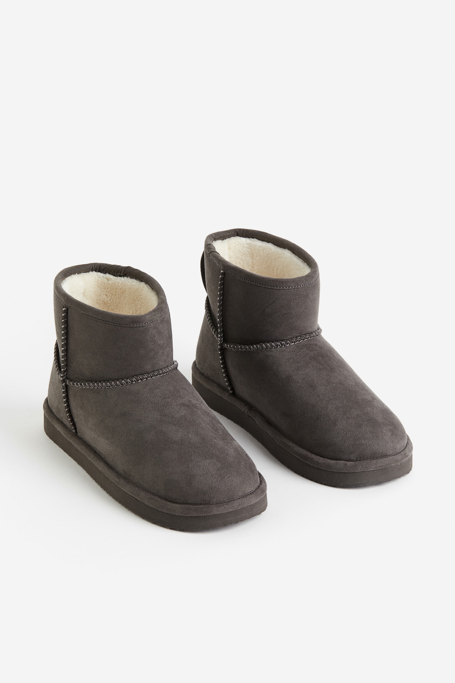 Warm Lined Boots - Grey/Black/Dark beige/Dark brown - 2