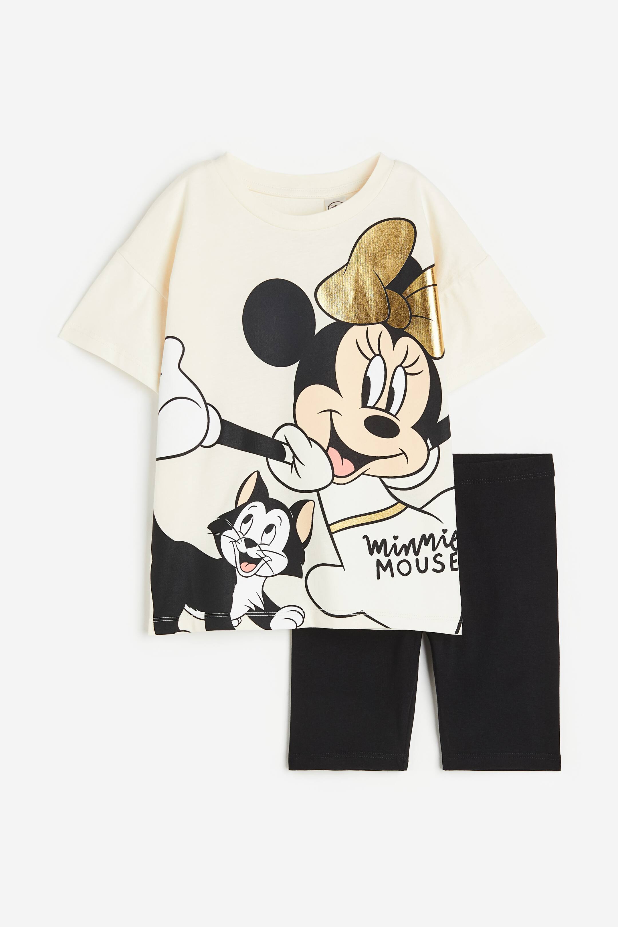 2-piece Printed Set - Natural white/Minnie Mouse - Kids | H&M US