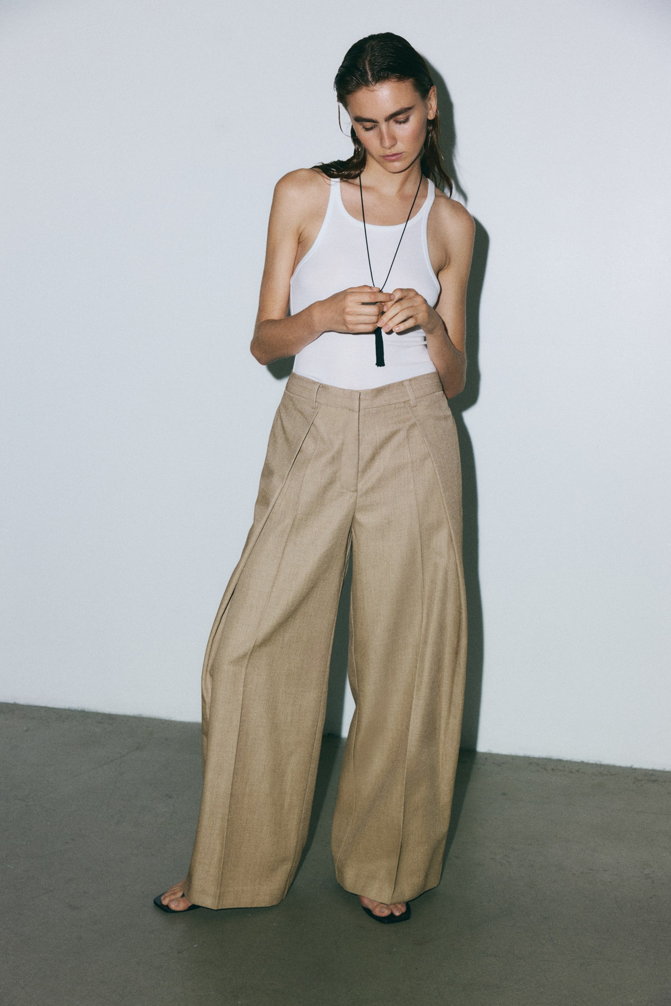 Wrap-Detail Dress Pants