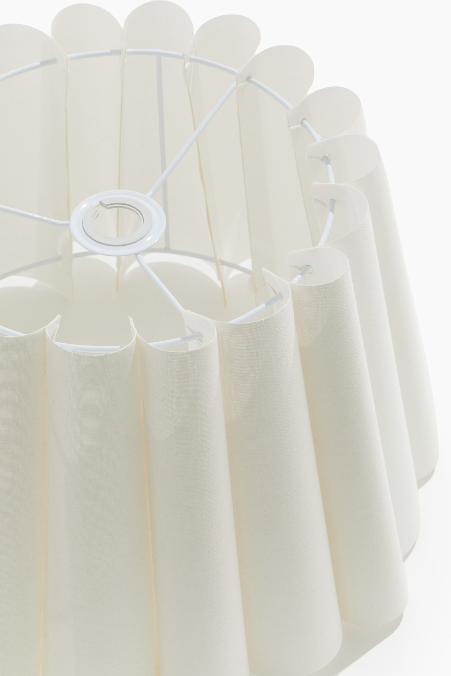 Pleated cotton lamp shade - White - 4