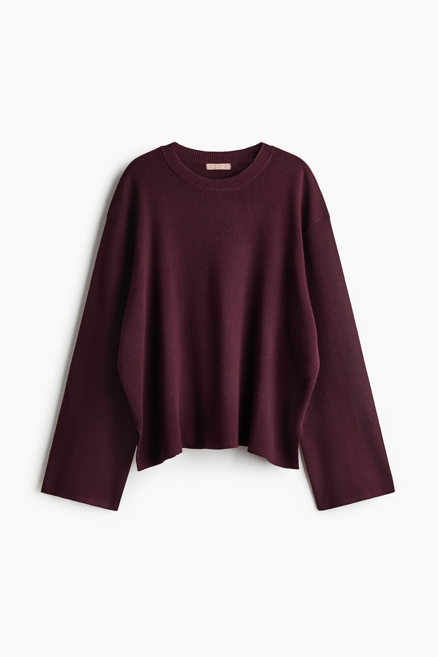 Oversized fine-knit jumper - Burgundy