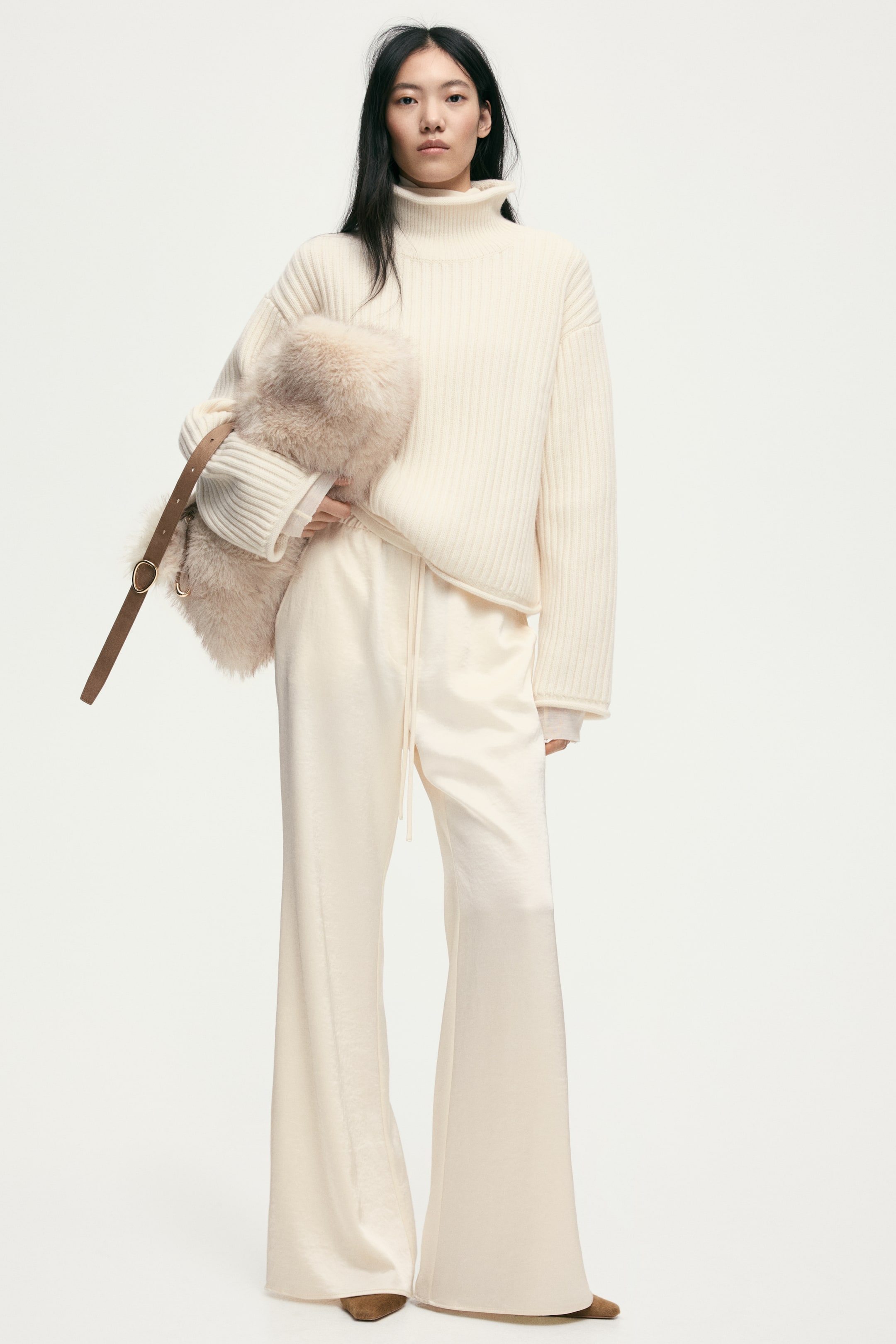 Grotere afbeelding bekijken: Ribgebreide wollen trui - Roomwit - DAMES | H&M NL 2