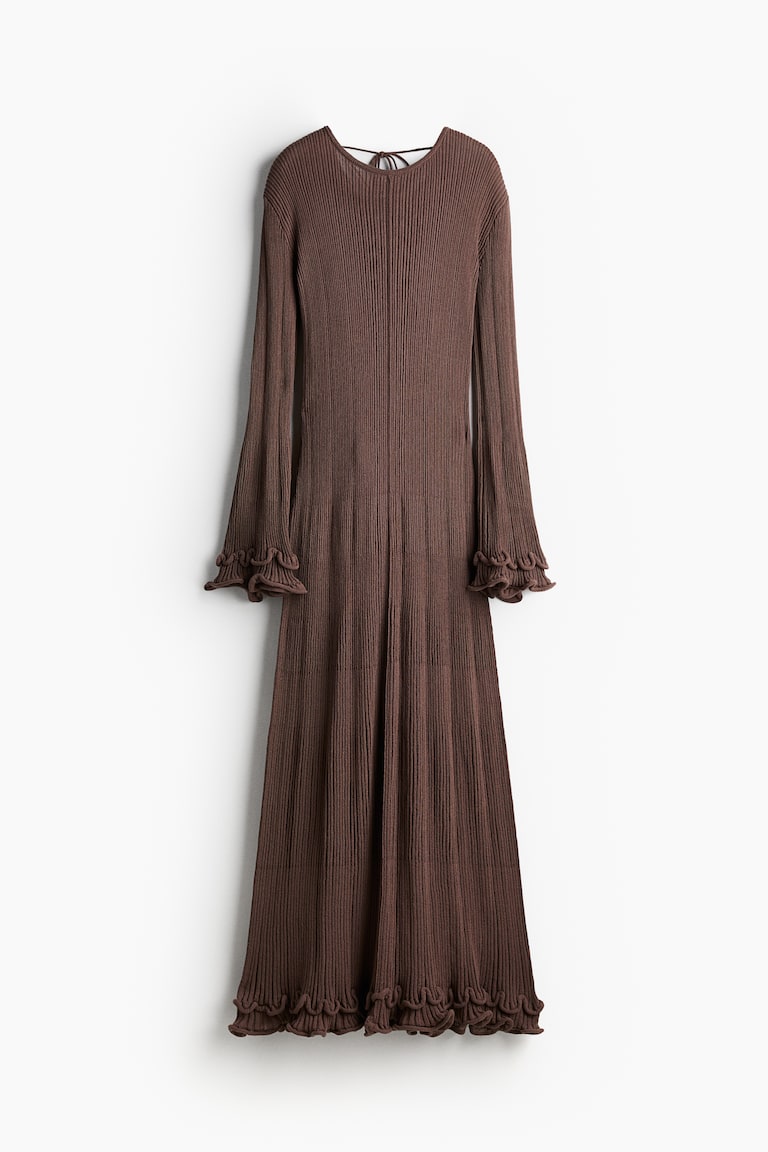 Ribgebreide Jurk Met Strikbandjes H&m Ribgebreide Jurk Met