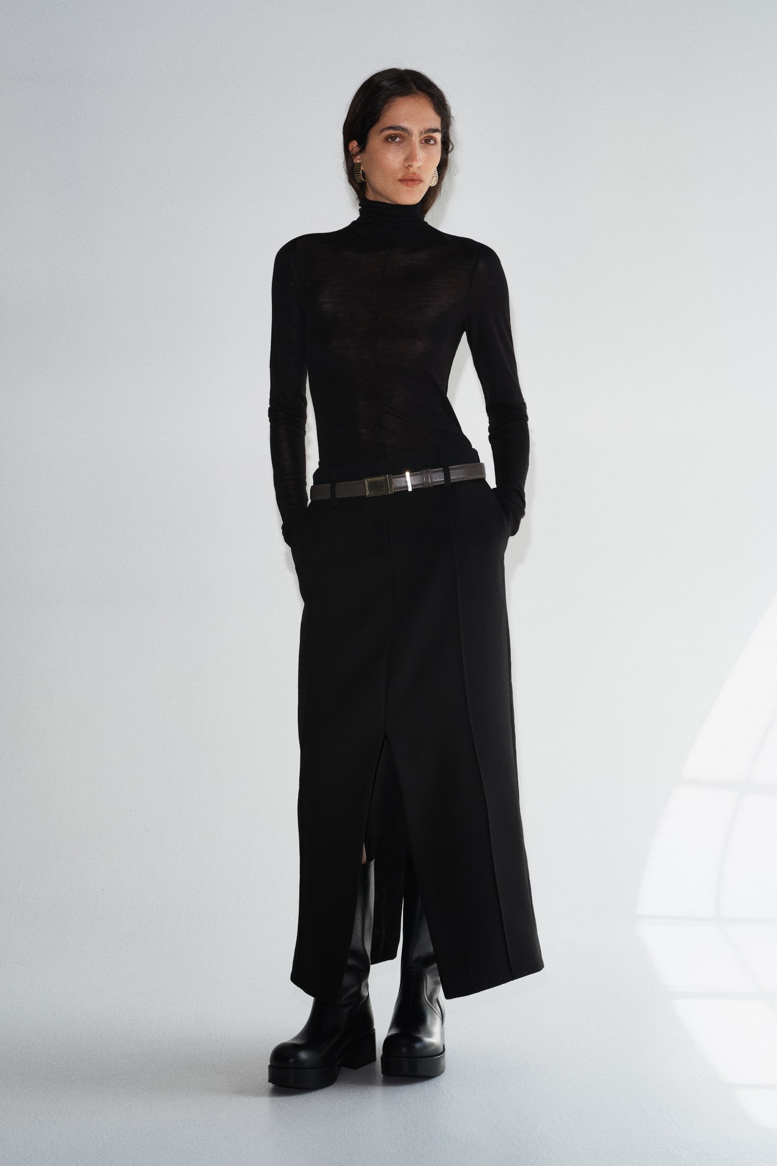 Женская юбка H&M Wool Midi, цвет: Чёрный — фото 4