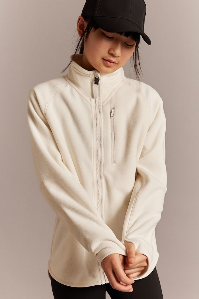 Fleece sports jacket - White/Black - 5