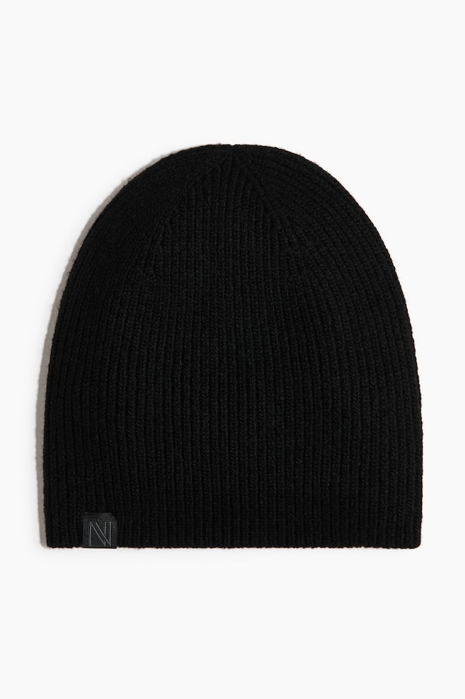 Wool-blend hat - Black/Light blue/Dark turquoise/Dark beige - 1
