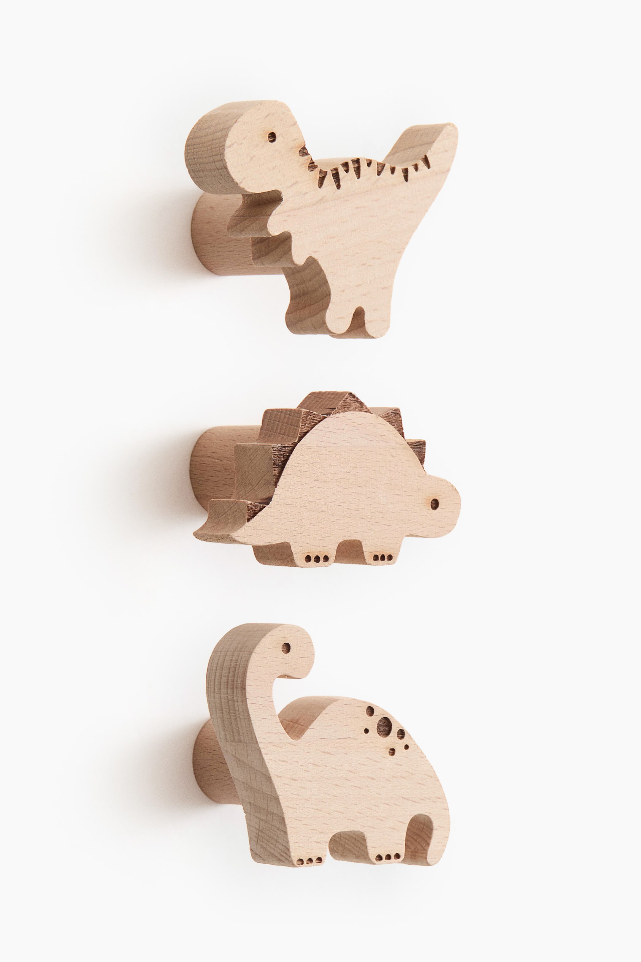 Voir une image plus grande: 3-pack wooden dinosaur hooks - Beige/dinosaures | H&M CA 1
