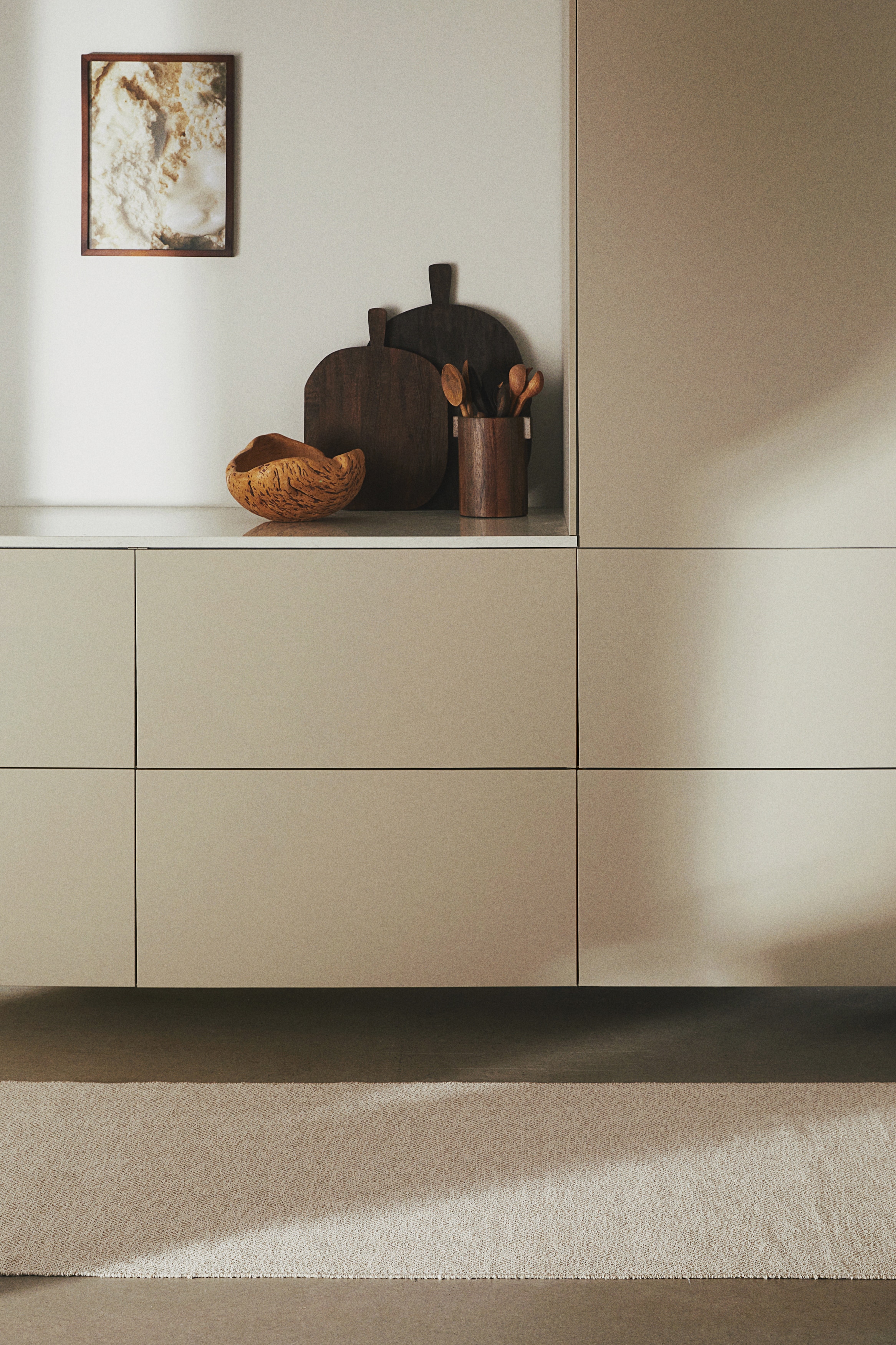 Bavlněný běhoun s třásněmi - Béžová