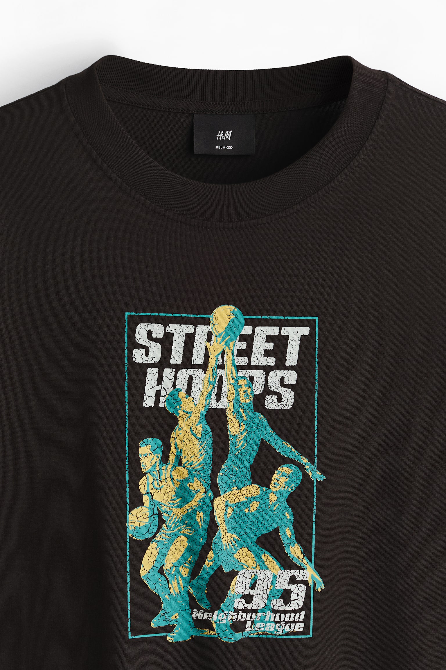 Loose Fit Printed T-shirt - Brown/Street Hoops/Turquoise/Emotional Currents/White/Next Level Ready/Light blue/Le Club Bleu/White/Pasta/Black/Lost Time/White/Greek Sardines/Light blue/Wickford Hills/Light blue/Vignaud/Brown/Adapt/White/beach/Light blue/Wasted Potential/Blue/Still Water - 6