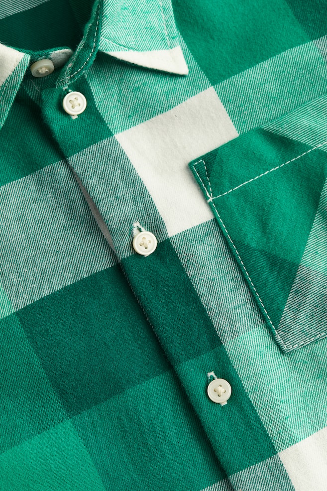 Cotton flannel shirt - Green/Checked/Brown/Checked/Light beige/Blue checked/Red/Checked/dc - 3