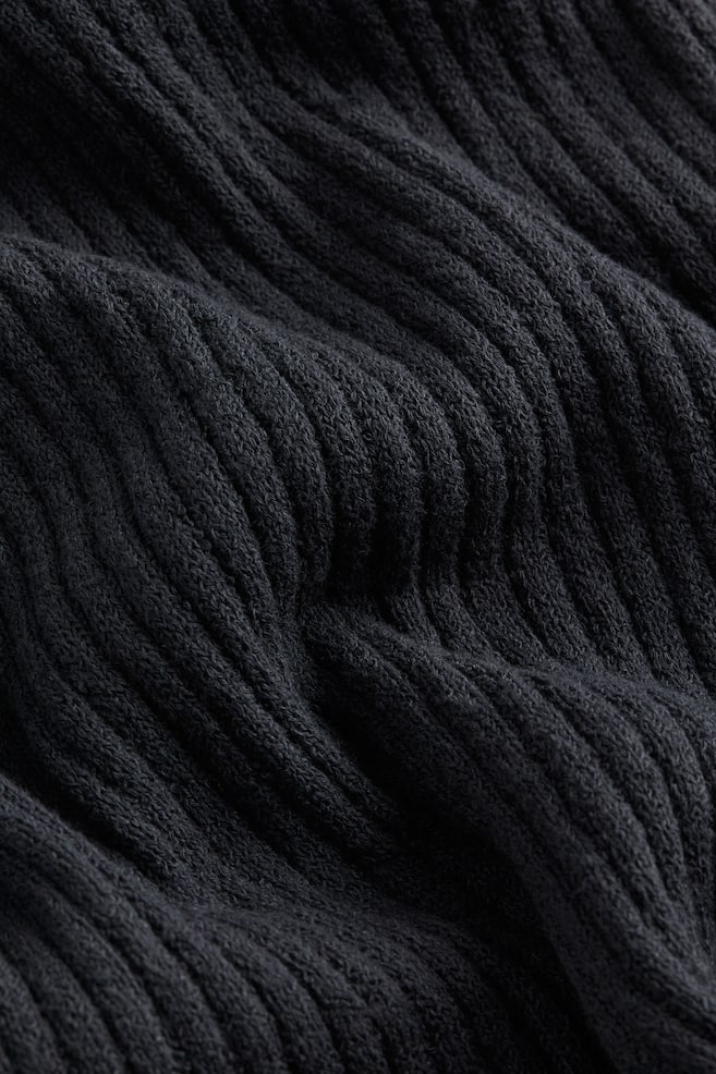 Long rib-knit dress - Dark grey - 4
