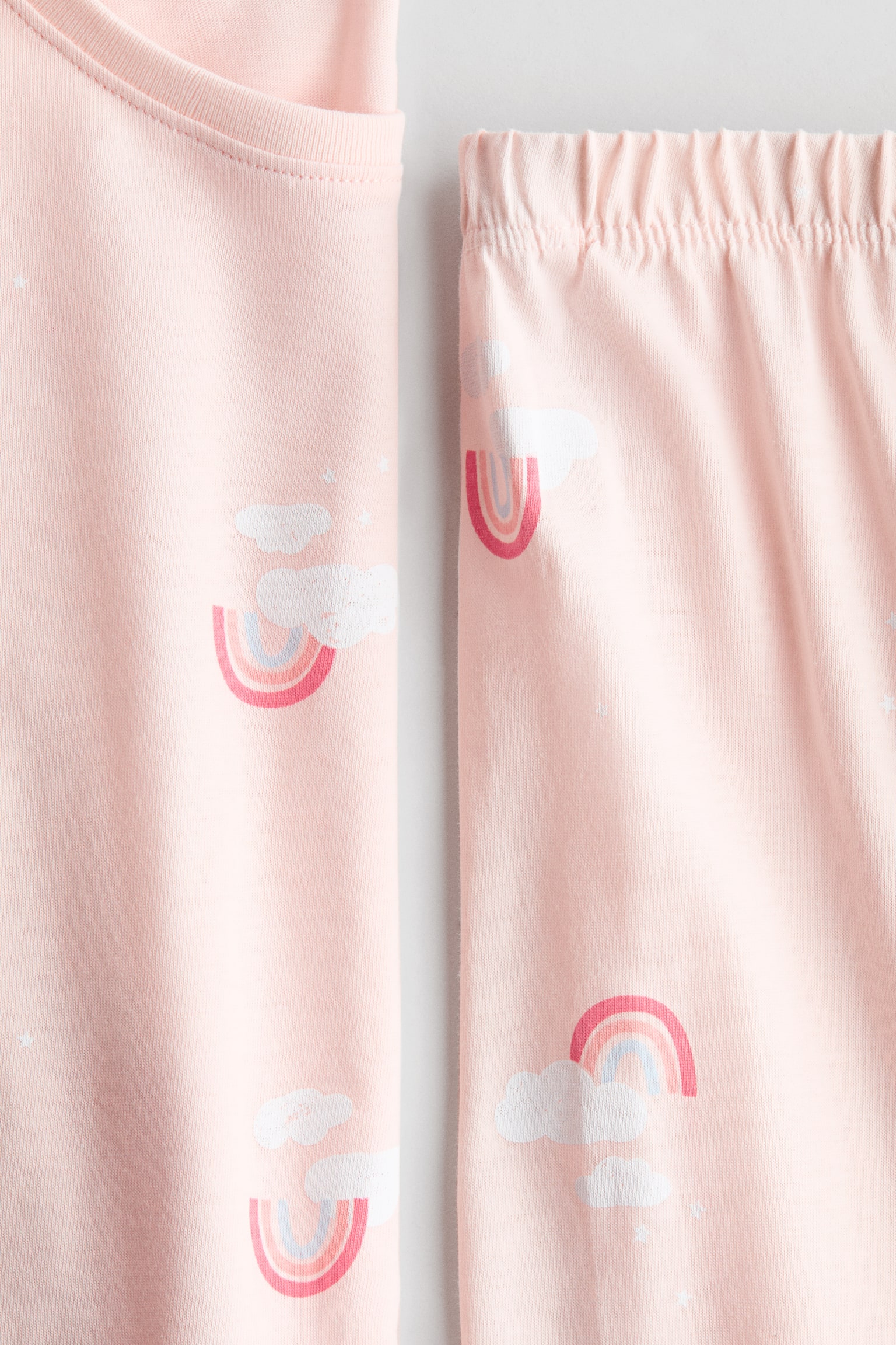 2-pack printed cotton pyjamas - Light pink/Rainbows/White/Bambi/Light pink/Cozy Season - 2