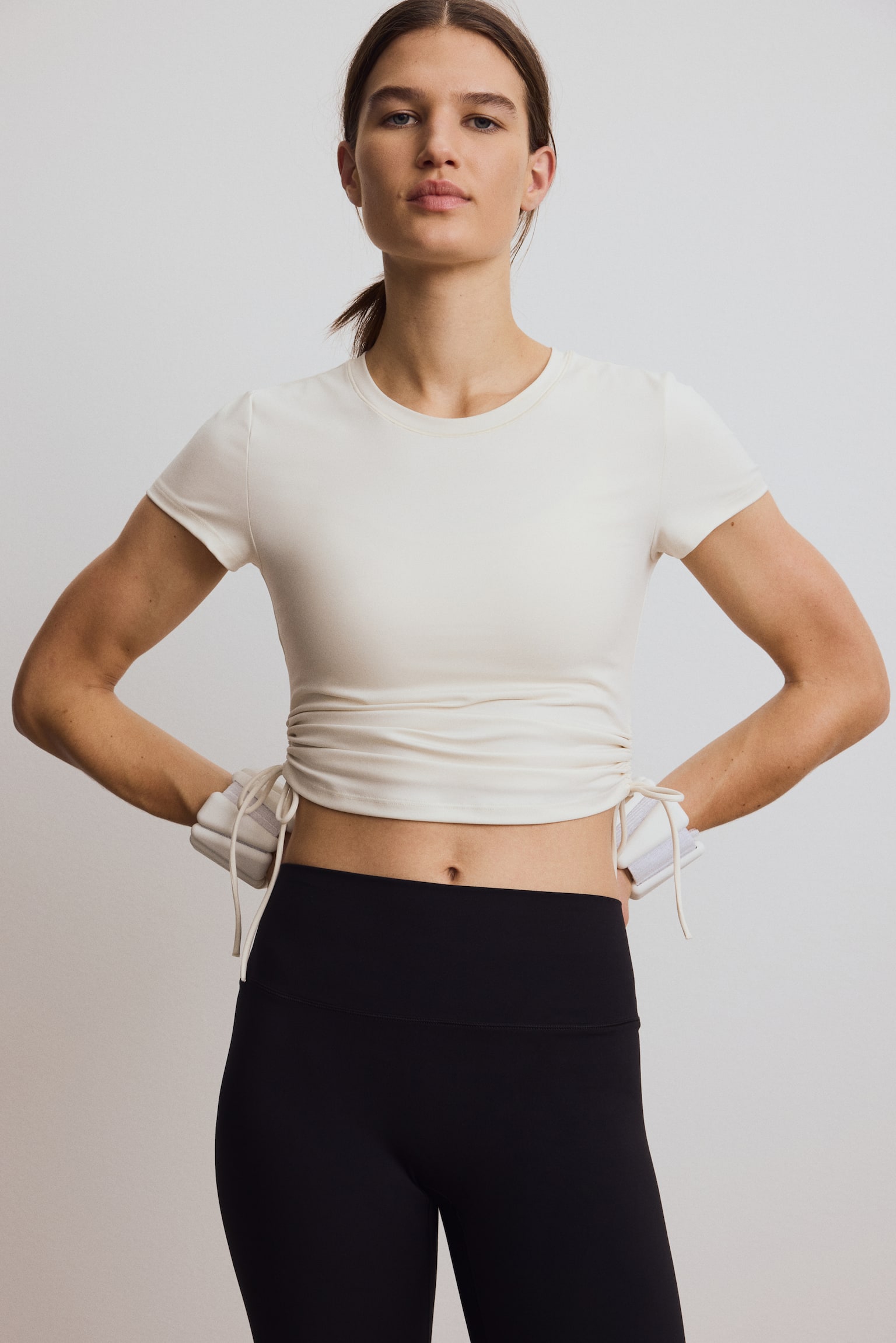 Tricou de sport cu SoftMove™ - Fildeșiu/Gri-trufă - 4