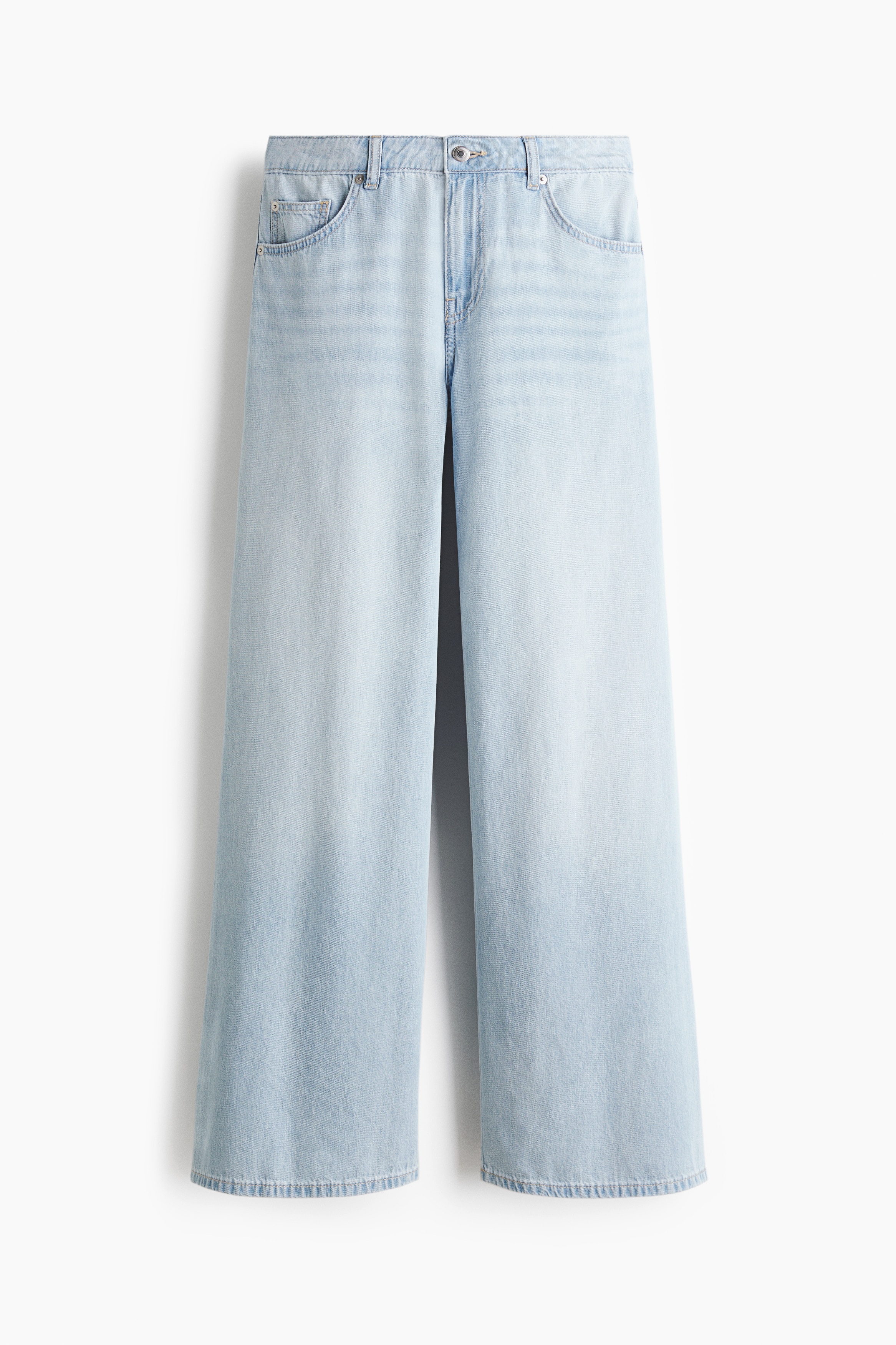 Wide Regular Waist Jeans - Jasnoniebieski denim/Ciemnoniebieski denim/Niebieski denim/Kremowy/Szary