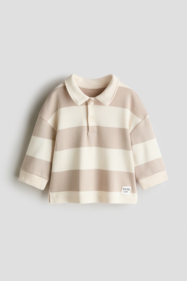 Cotton Rugby Shirt - Cream/light beige - 1