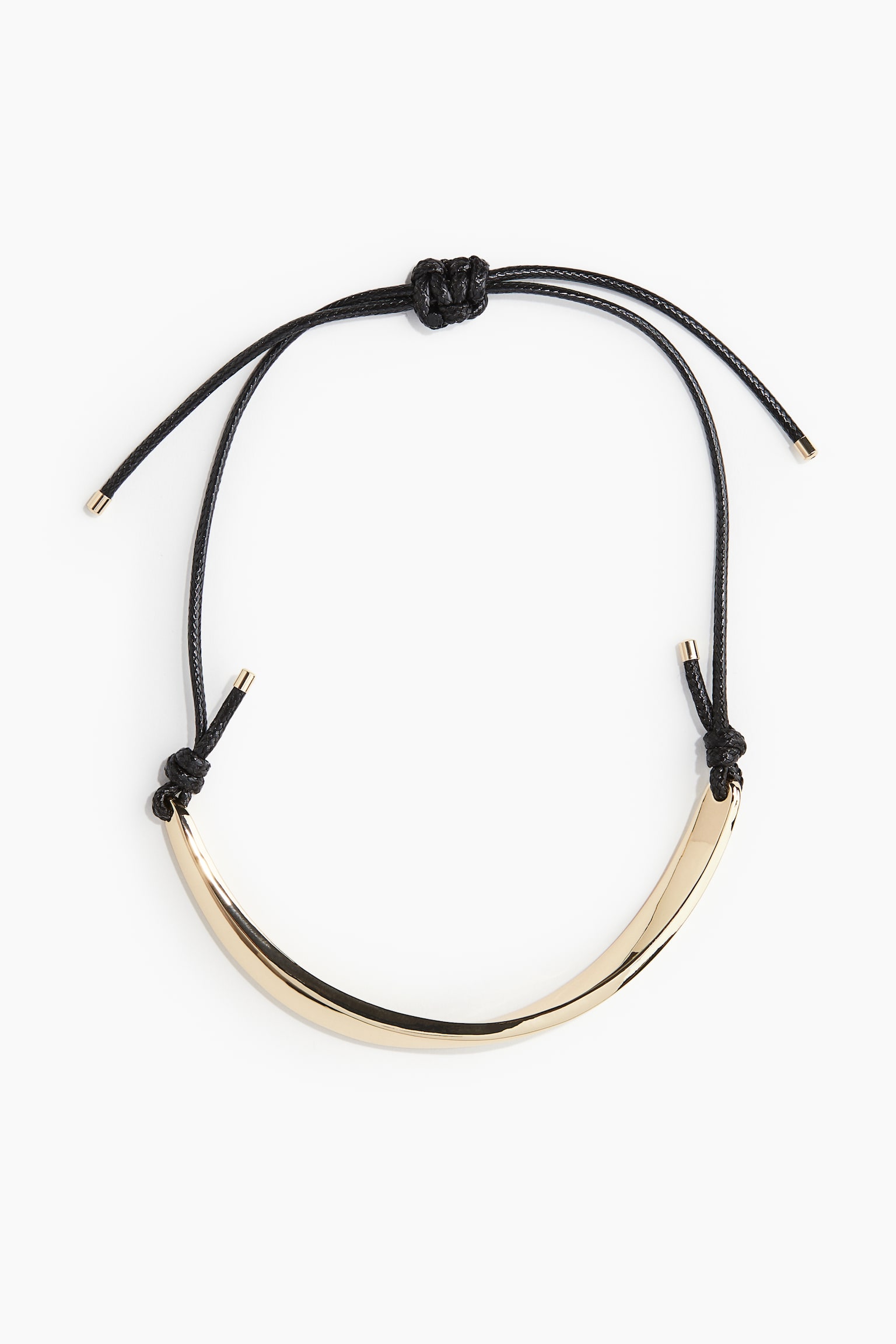 Cord Necklace - Gold colour/Black - 2