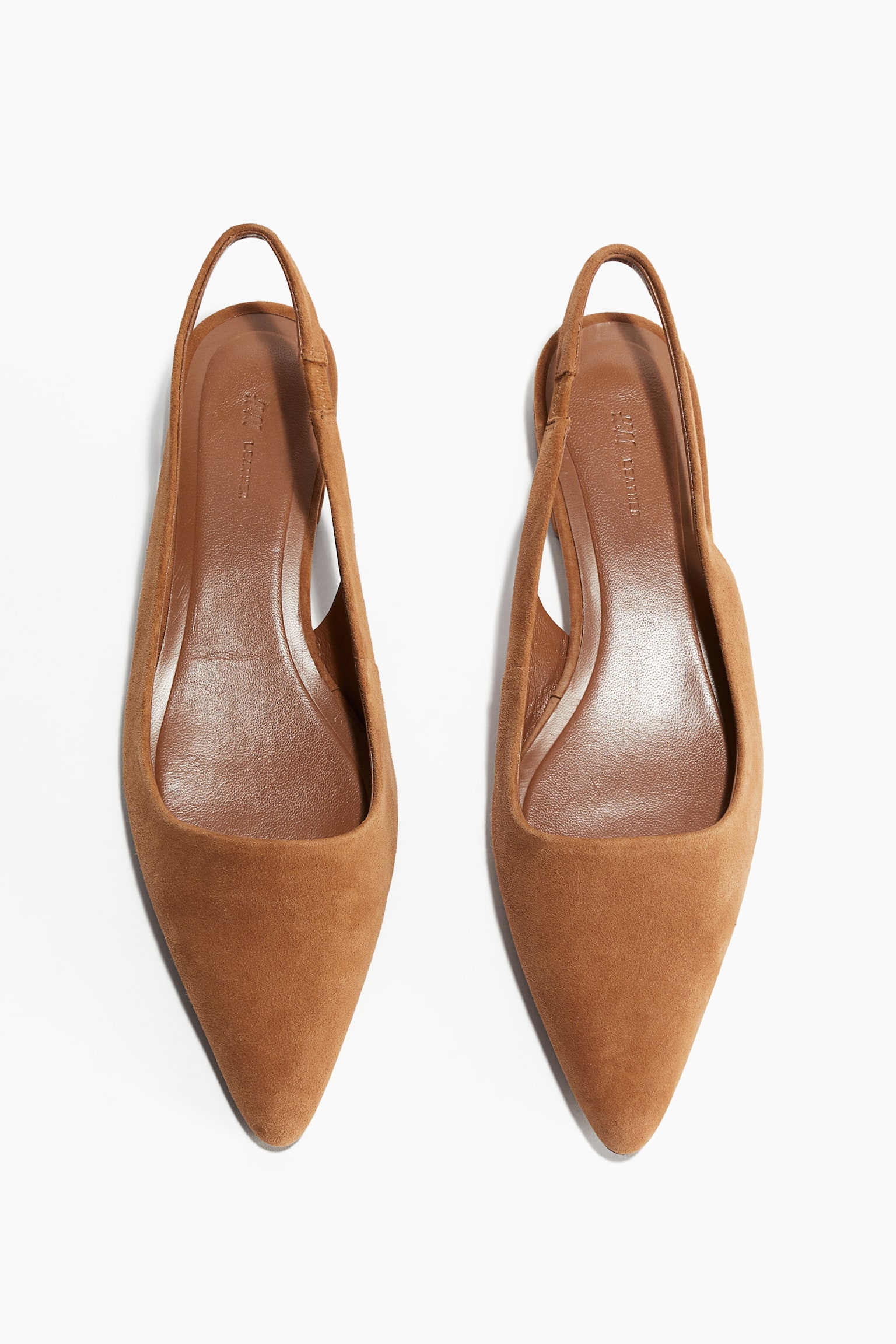 Pointed suede slingbacks - Brown/Black - 4