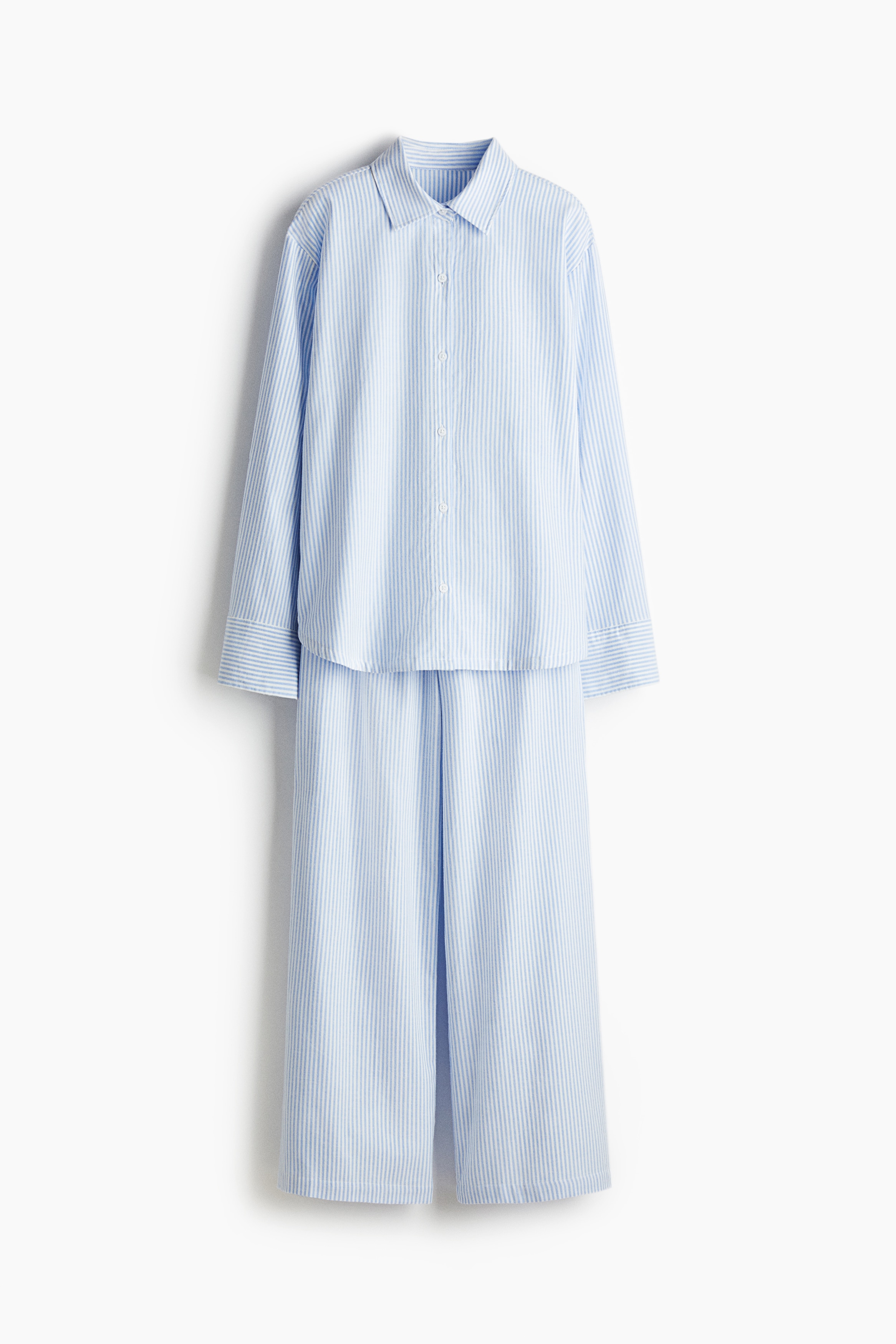 Cotton Flannel Pyjama Set - Light blue/Stripe/Red/Check