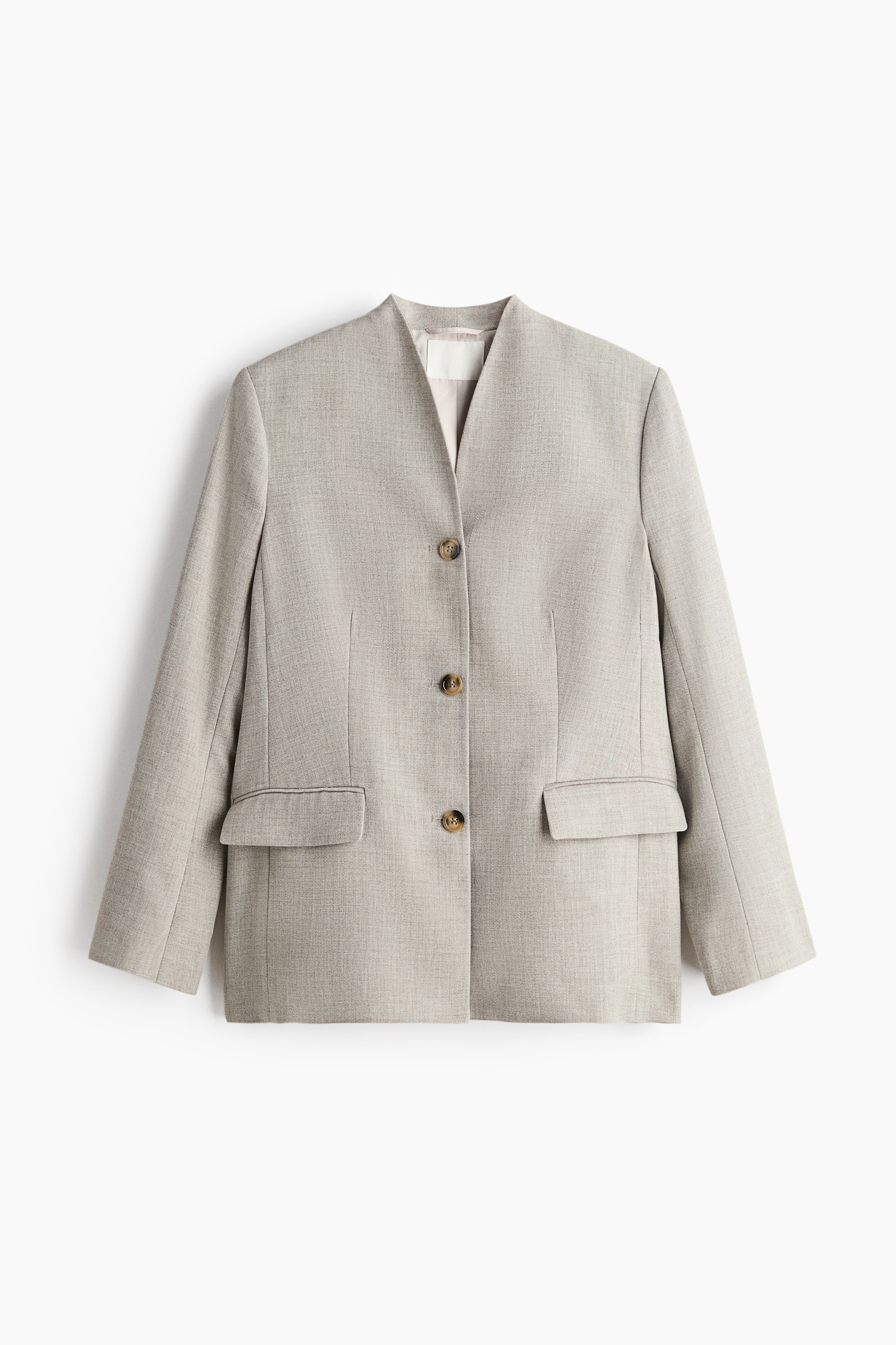 Blazer sin solapas - Beige