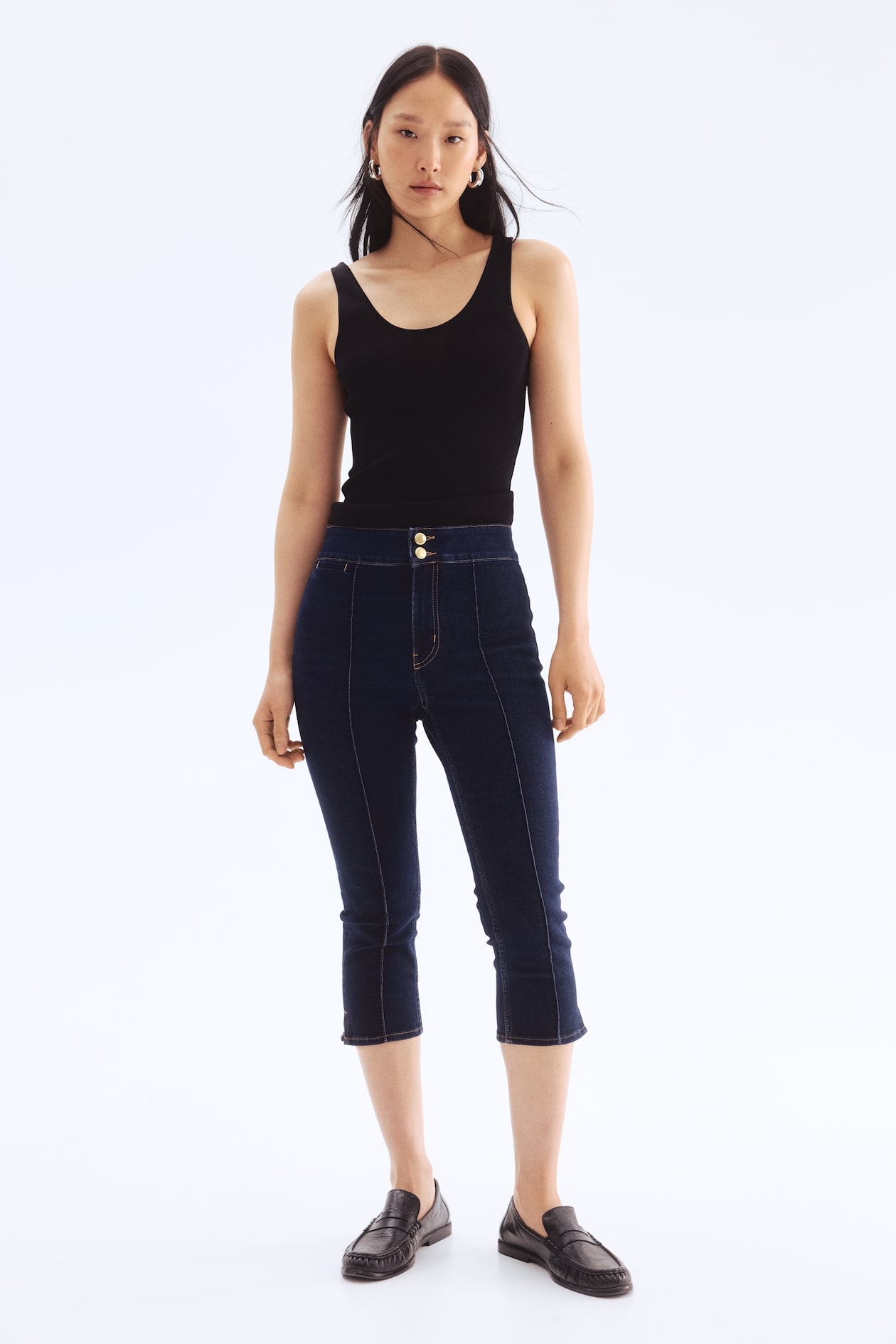 Skinny High Capri Jeans Dark denim blue Ladies H&M PH