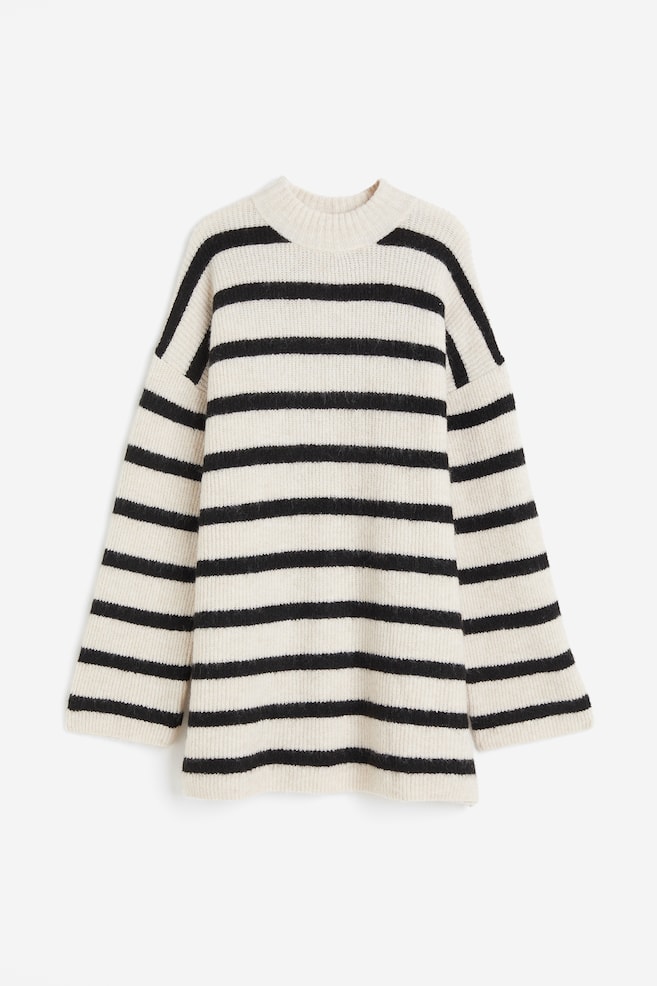Knitted dress - Cream/Striped/Black/Black/Striped - 2