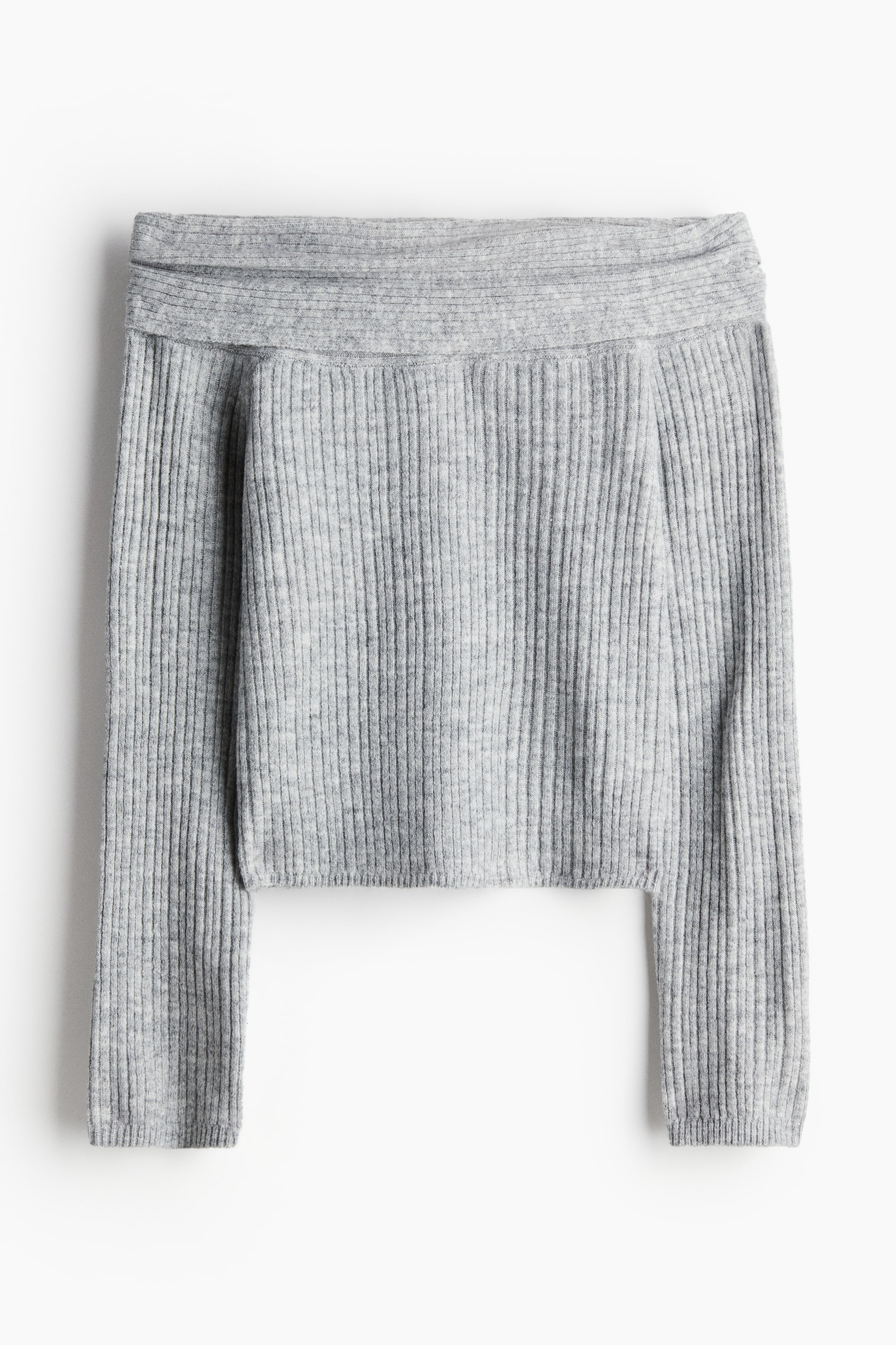 Off-the-Shoulder Sweater - Gray melange - Ladies | H&M US