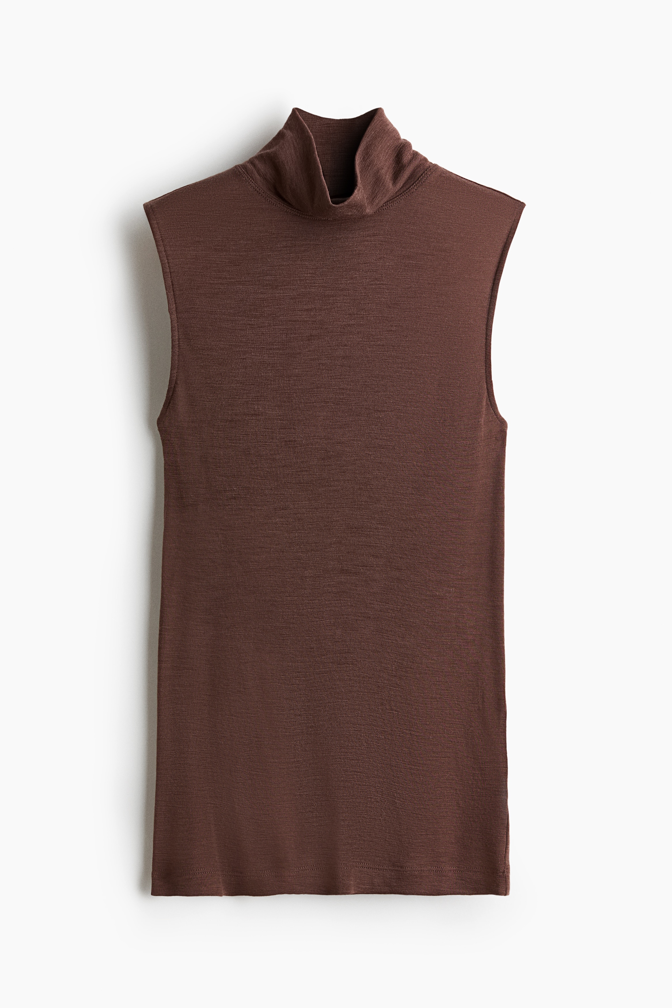Turtleneck wool top - Brown marl