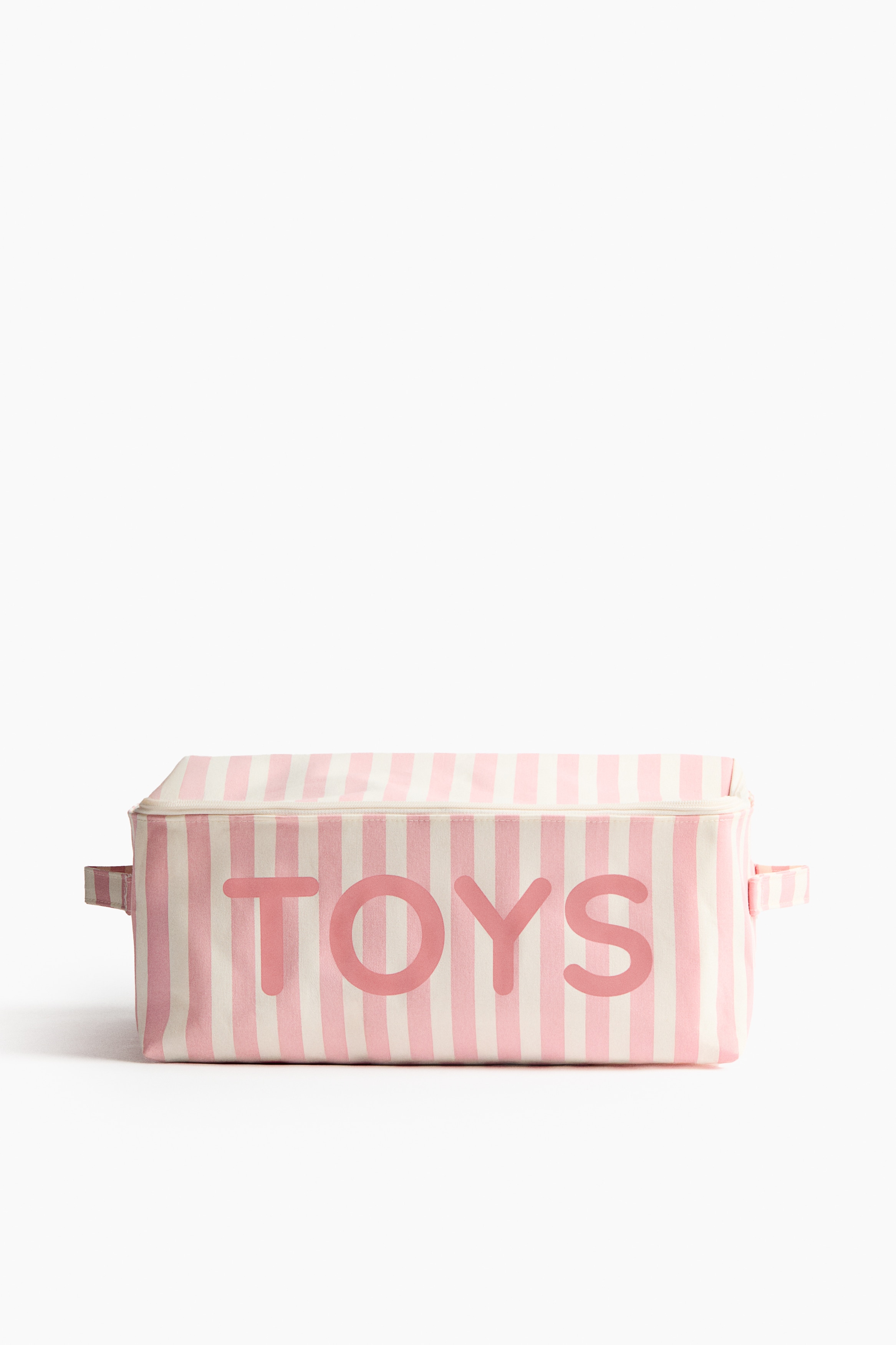 Panier à jouets avec couvercle - Rose clair/rayé/Beige clair/Gris foncé