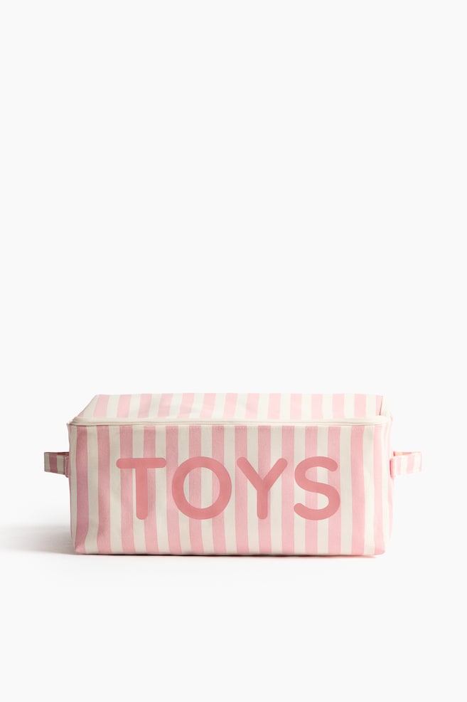 Toy Storage Basket with Lid - Light pink/striped/Light blue/striped/Beige/striped/Green/striped - 1