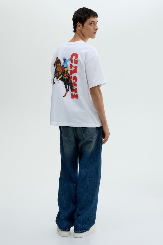 T-shirt Coupe Flottante-Blanc/Johnny Cash - 6