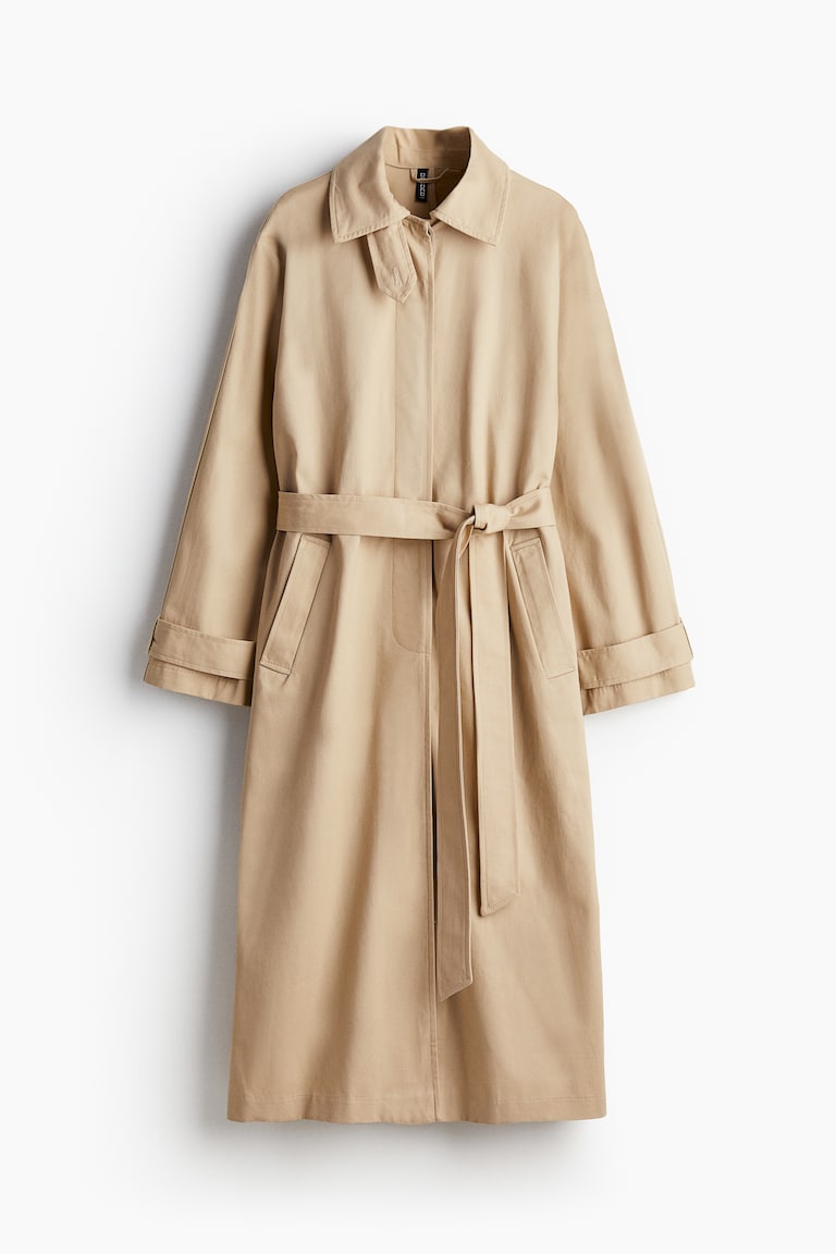 Single-breasted twill trench coat Beige Ladies H&M IN