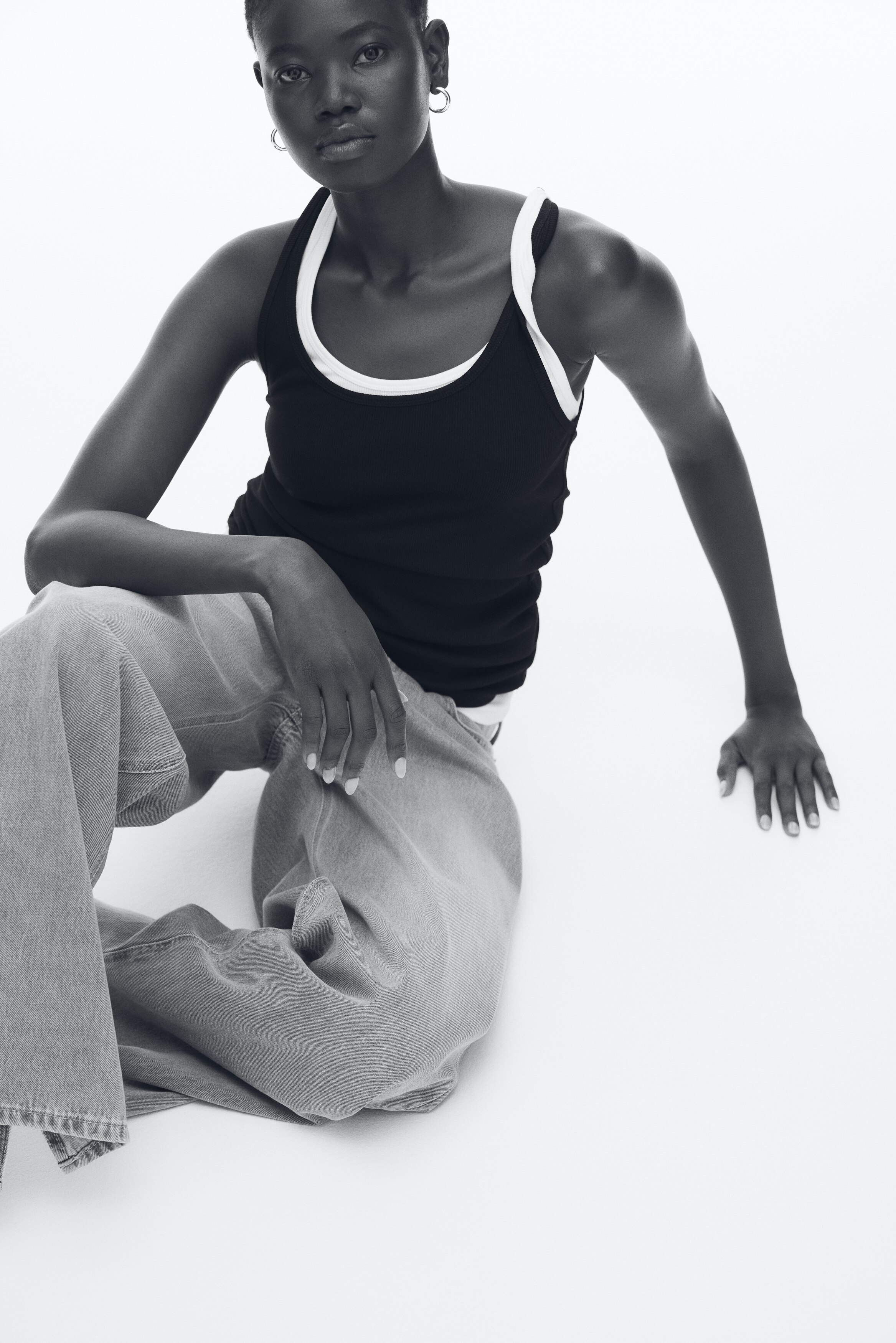 Rib-knit vest top