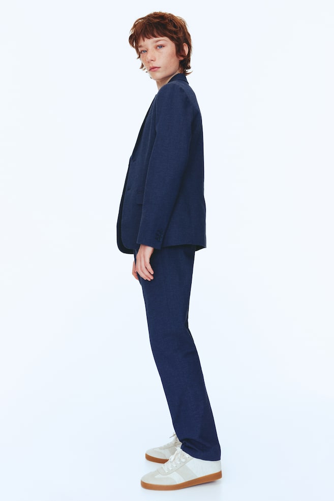 Linen-blend suit - Navy blue/Light beige/Light dusty blue - 6
