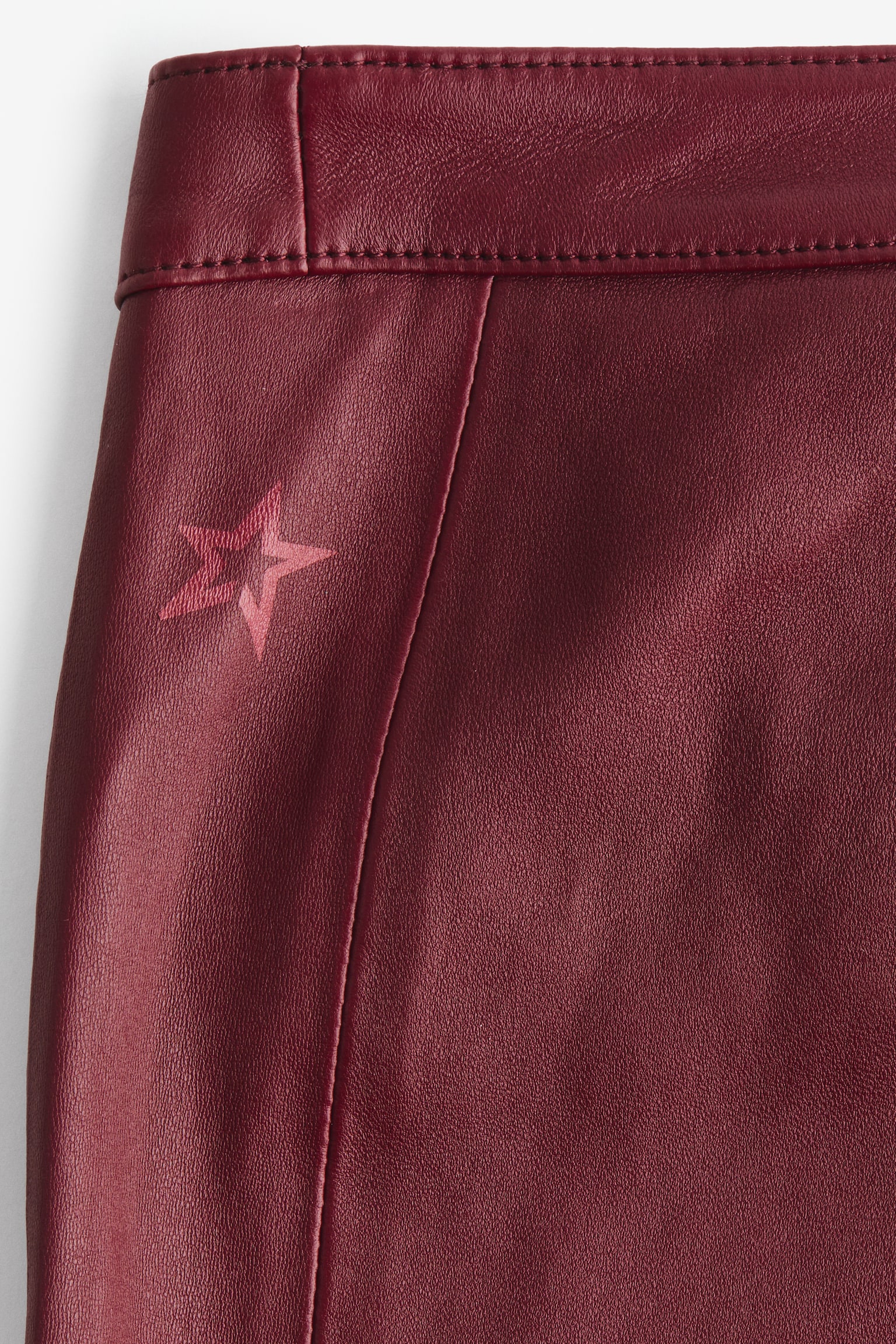 レザーパンツ - バーガンディ - 9