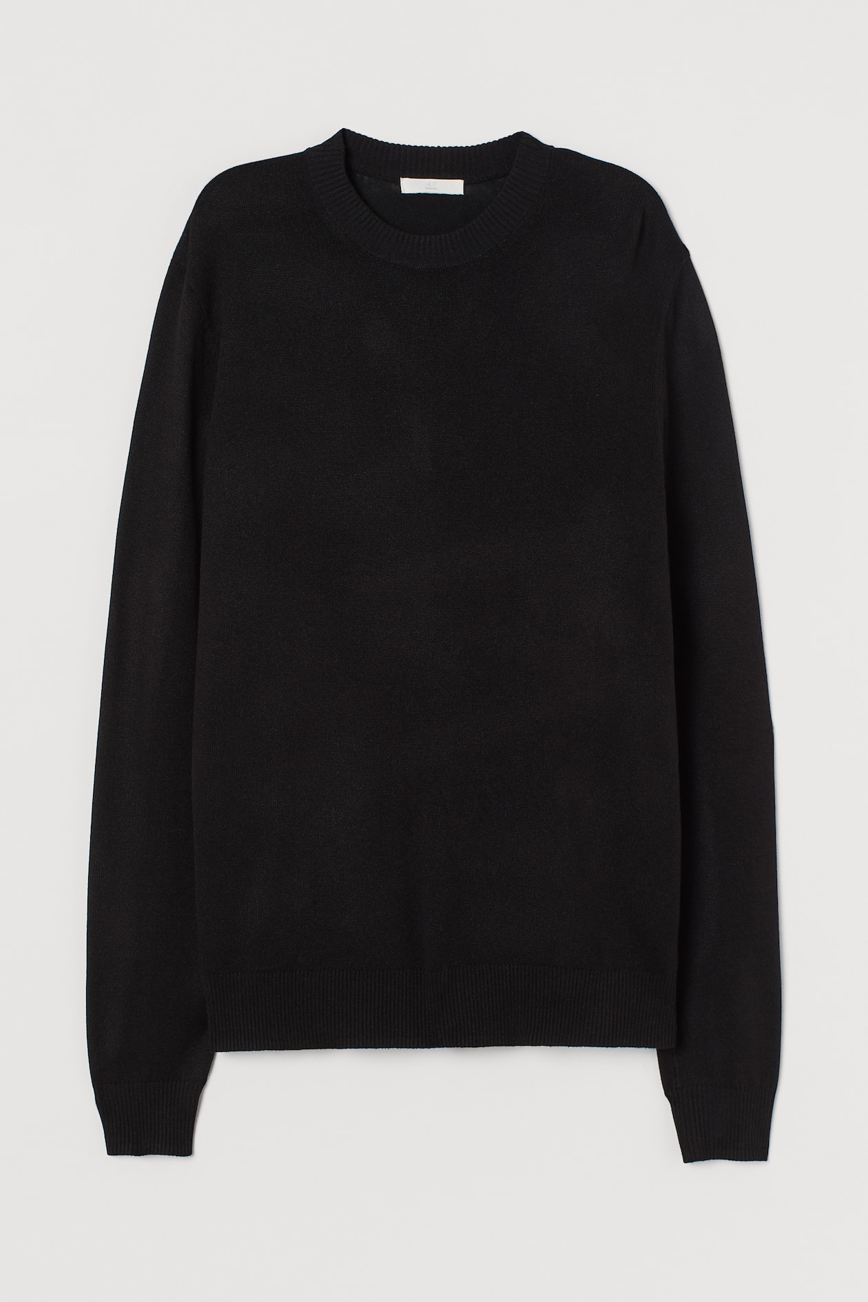 Fine-knit jumper - Round neck - Long sleeve - Black - Ladies | H&M GB