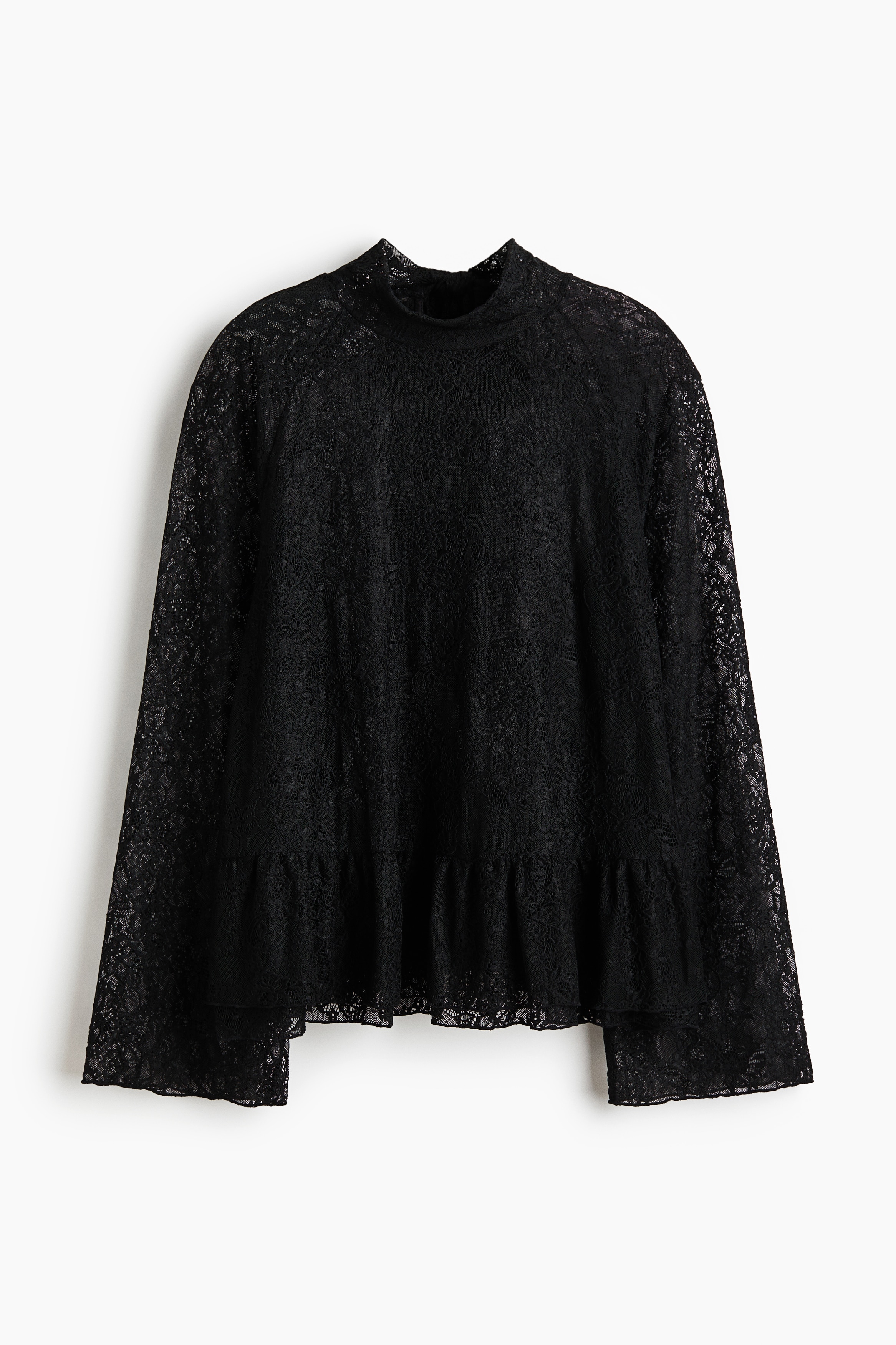 Kanten blouse met strikbanden
