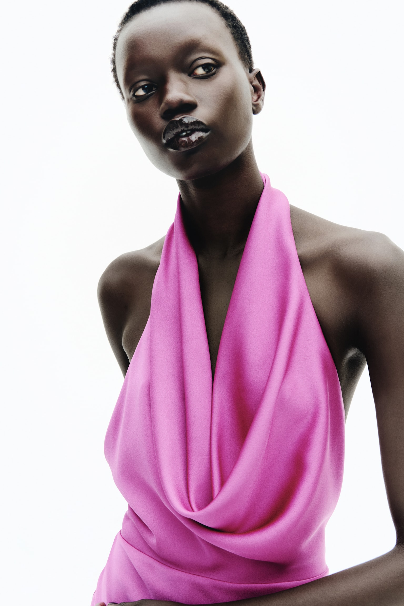 Женское платье H&M Cowl-Neck, цвет: Яркий фиолетовый — фото 3