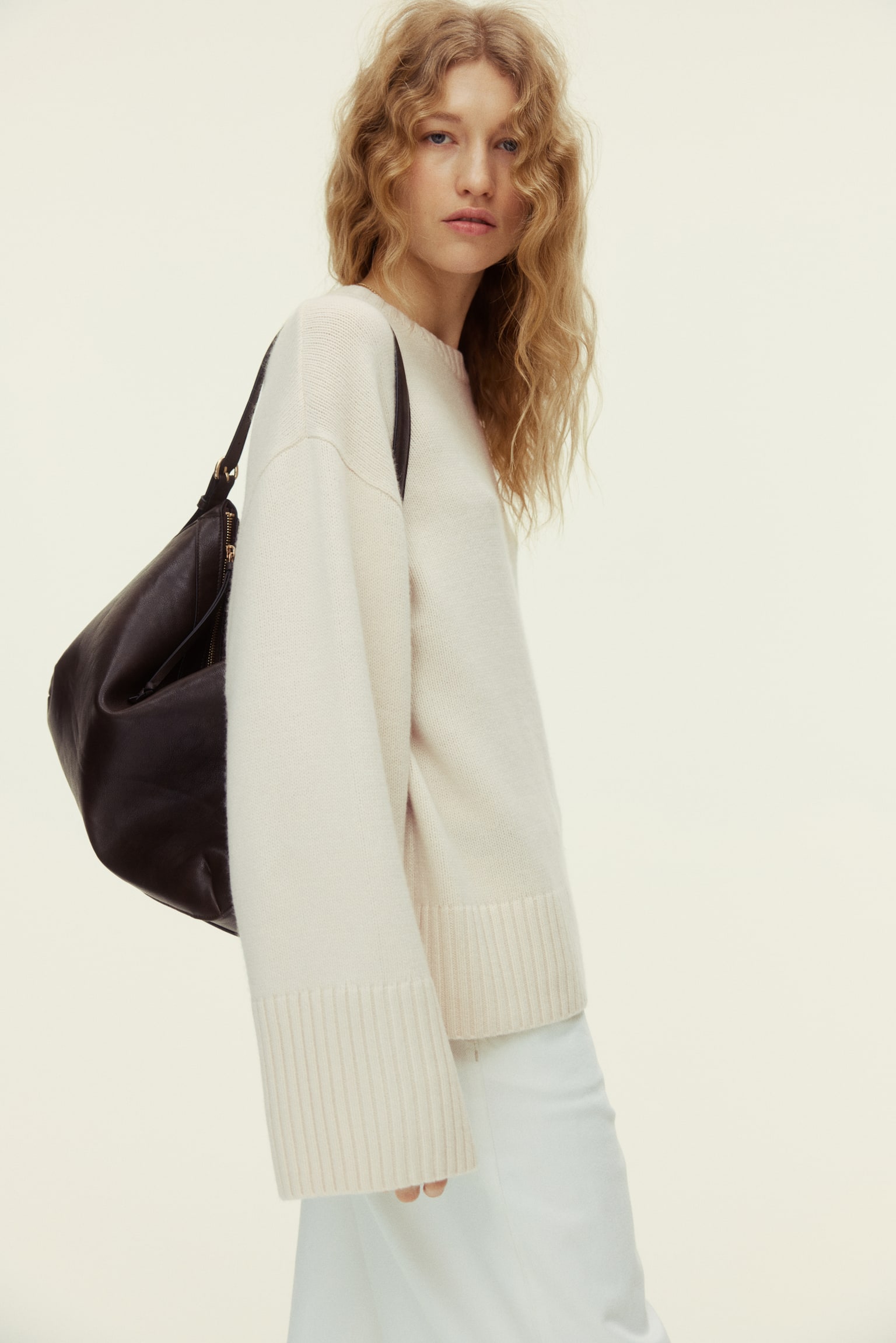 Cashmere-blend jumper - Cream/Navy blue/Dark beige/Burgundy - 6