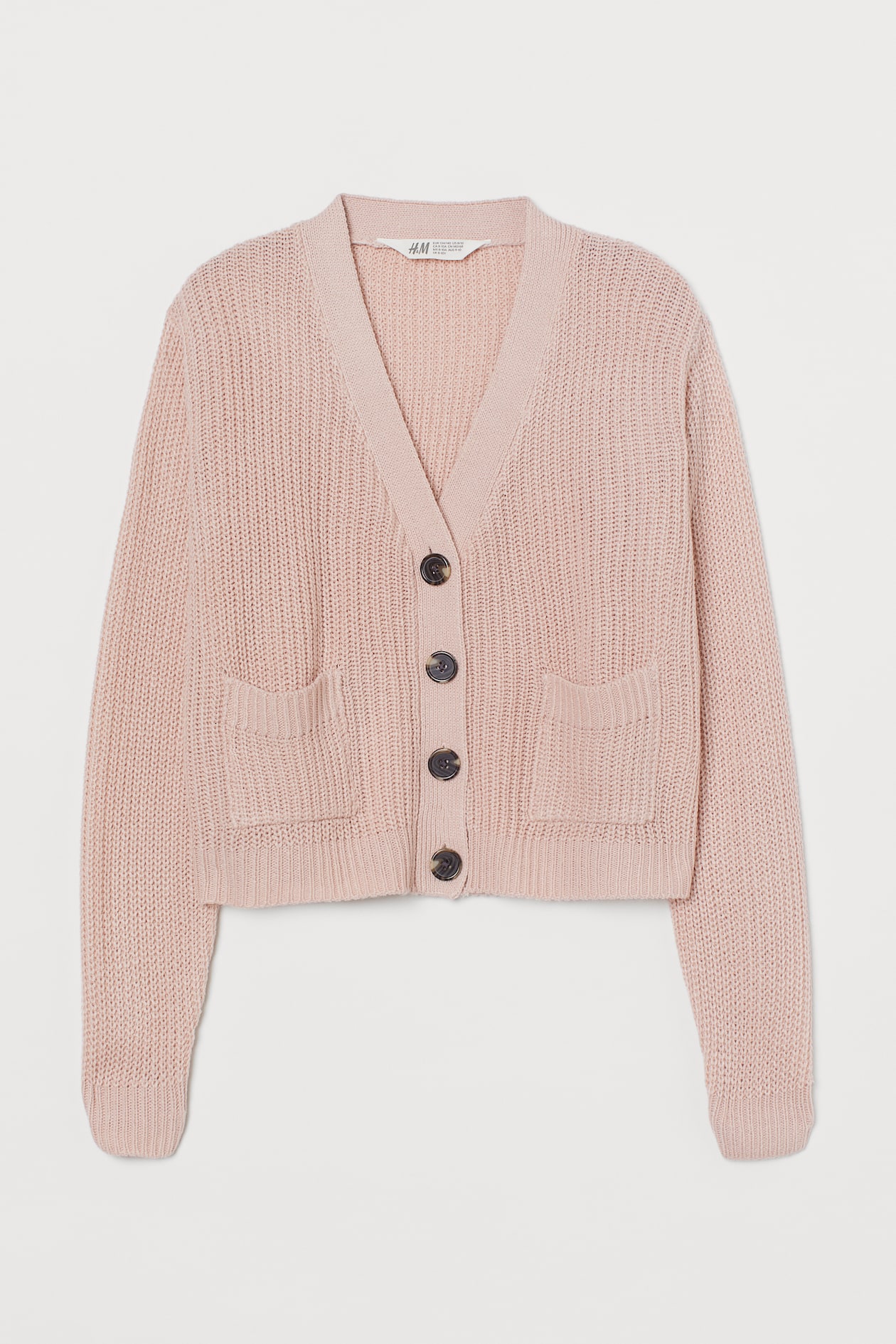 Pocket-detail cardigan - V-neck - Long sleeve - Light pink - Kids | H&M GB