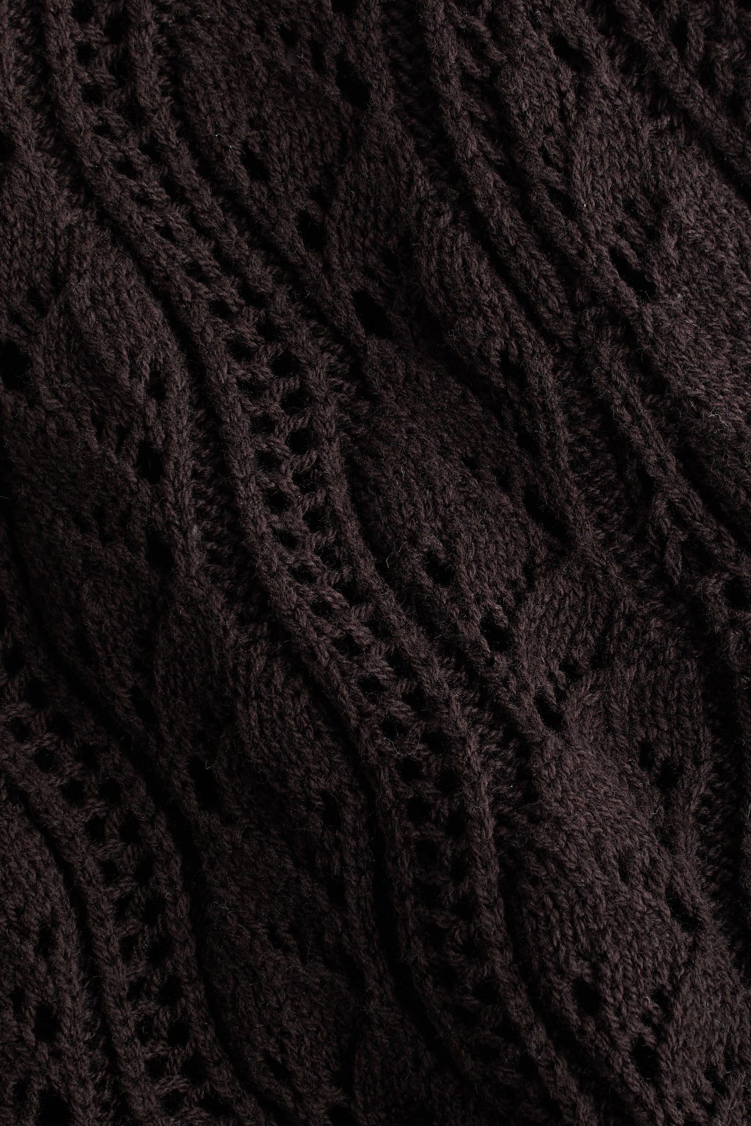 Женский кардиган H&M Pointelle-Knit Tie-Front, цвет: Тёмный коричневый — фото 7