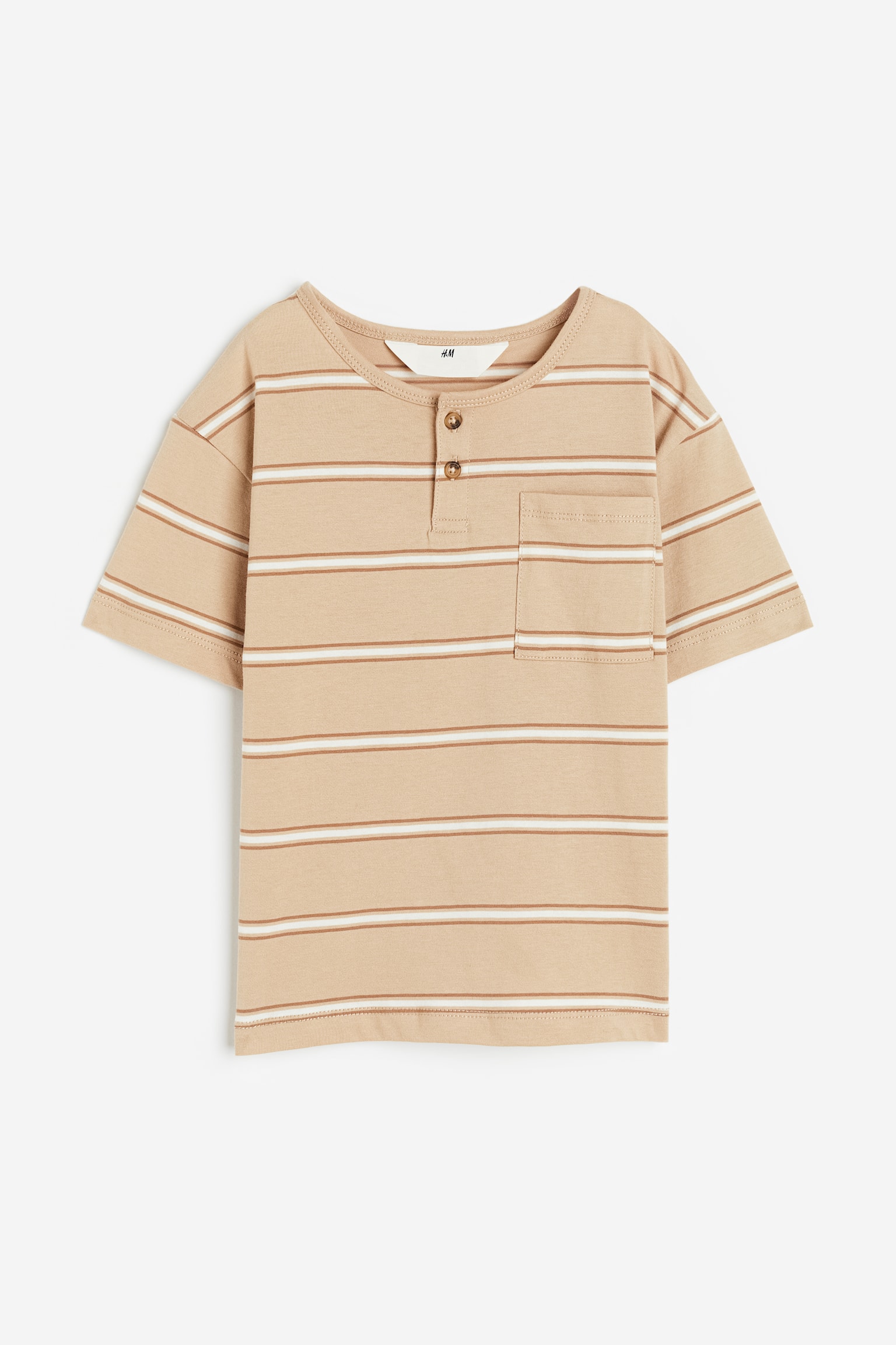 Henley top - Beige/Striped - 1