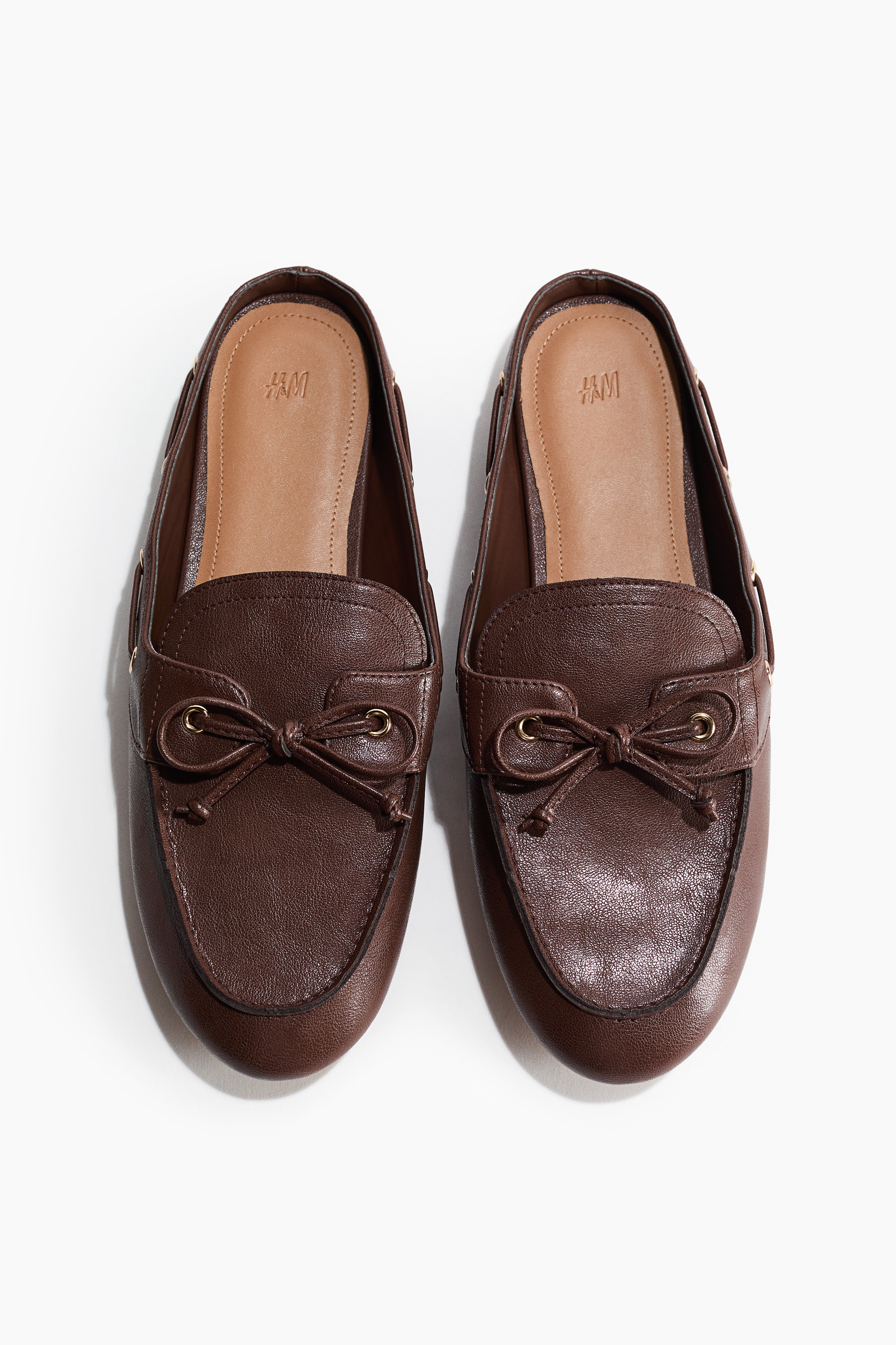 Loafer mules - Dark brown/Dark beige