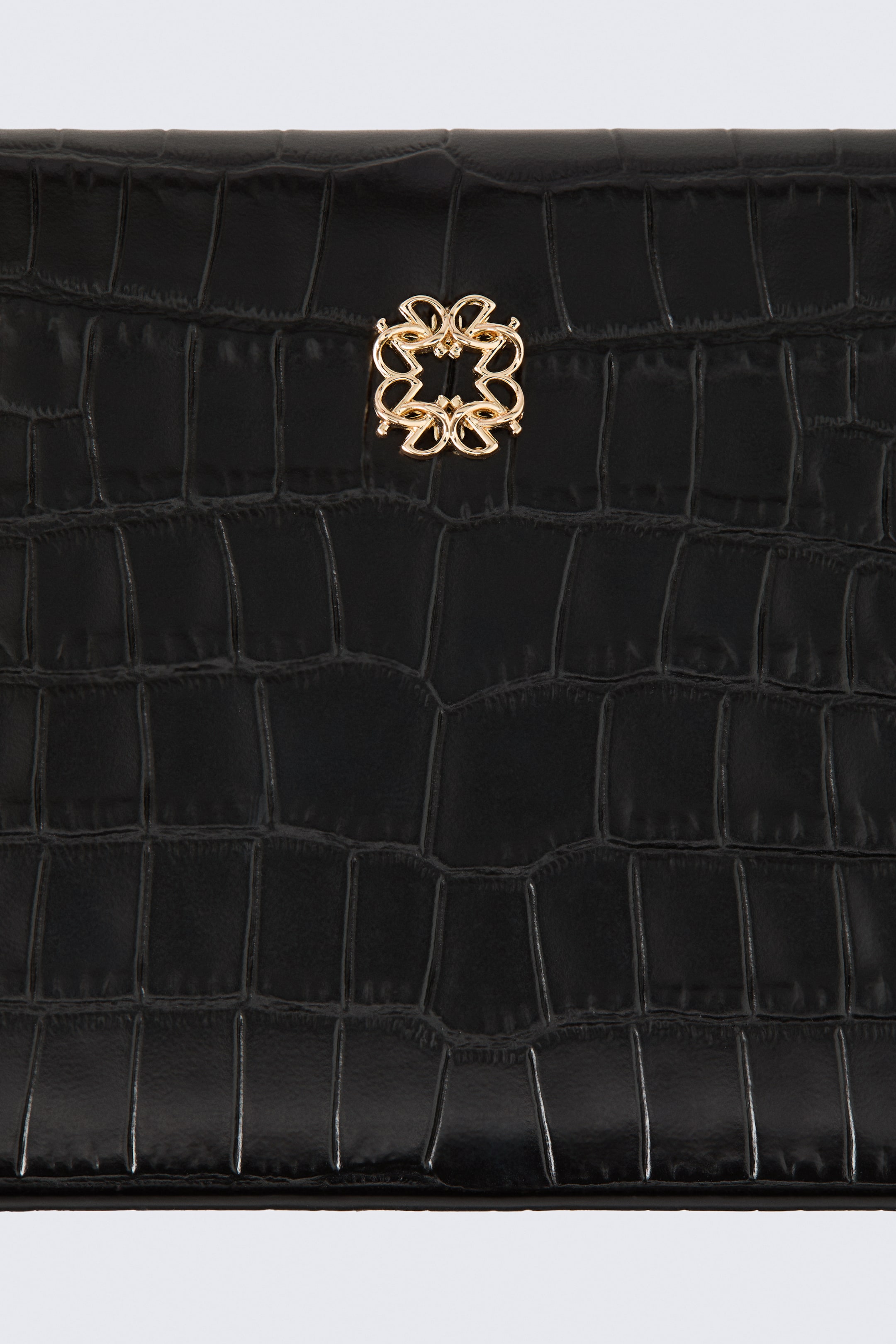 Metal Pump Texture Women's Black Leather shoulder bag | H&M SG