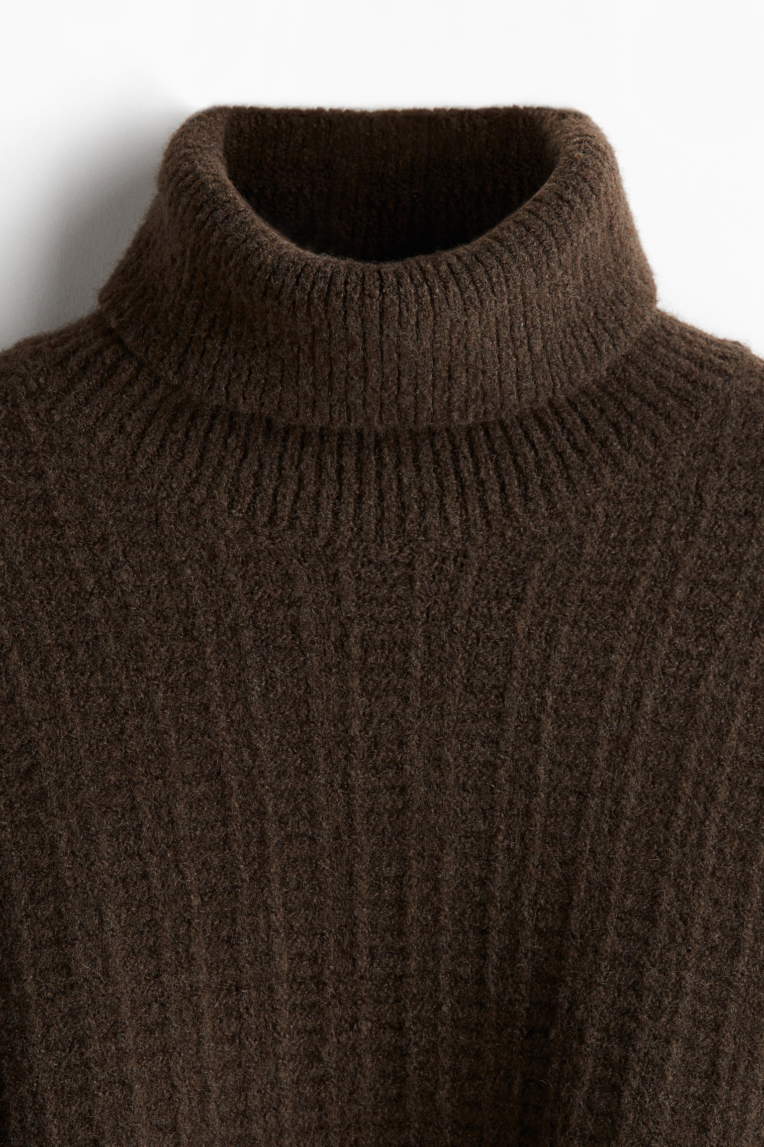 Regular Fit Polo-neck jumper - Dark khaki green/Cream - 3