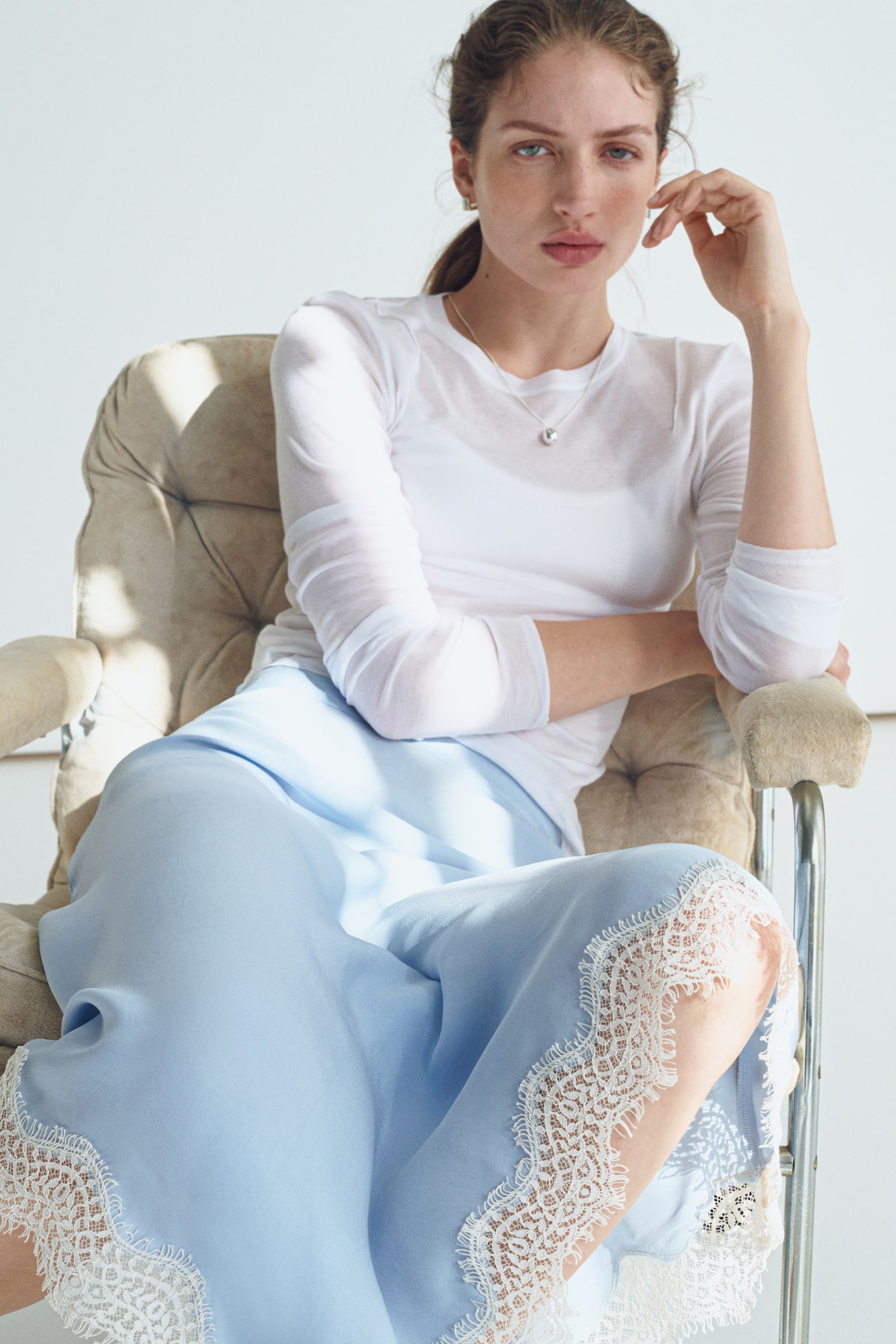 Asymmetric viscose skirt - 5