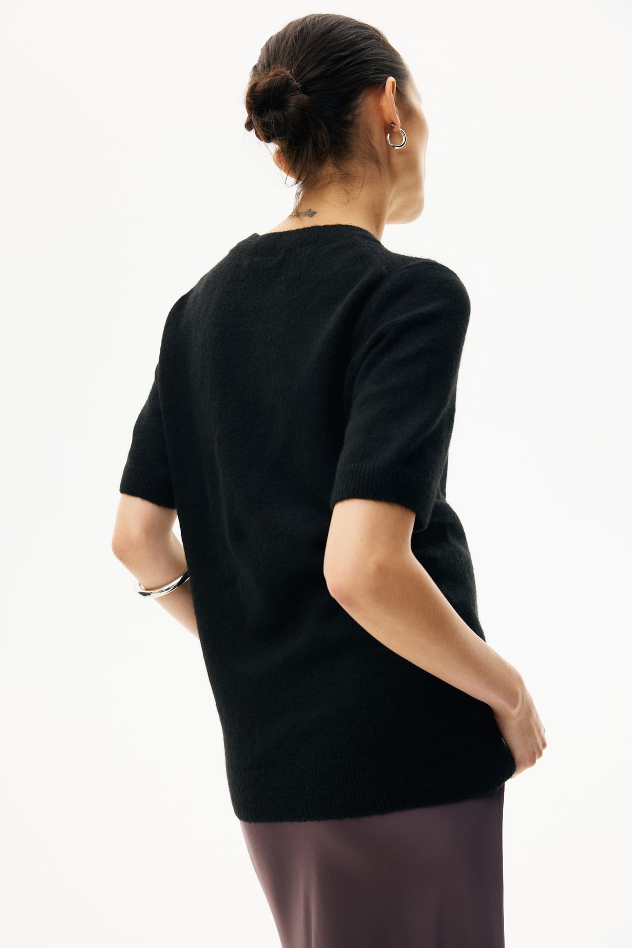 MAMA Short-Sleeved Fine-Knit Top - image 3